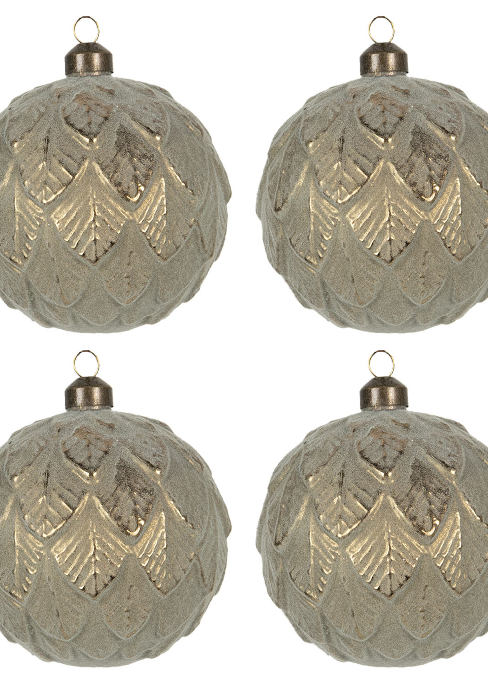 Clayre & Eef Doos kerstballen Ø 10 cm (set 4) 6GL2720