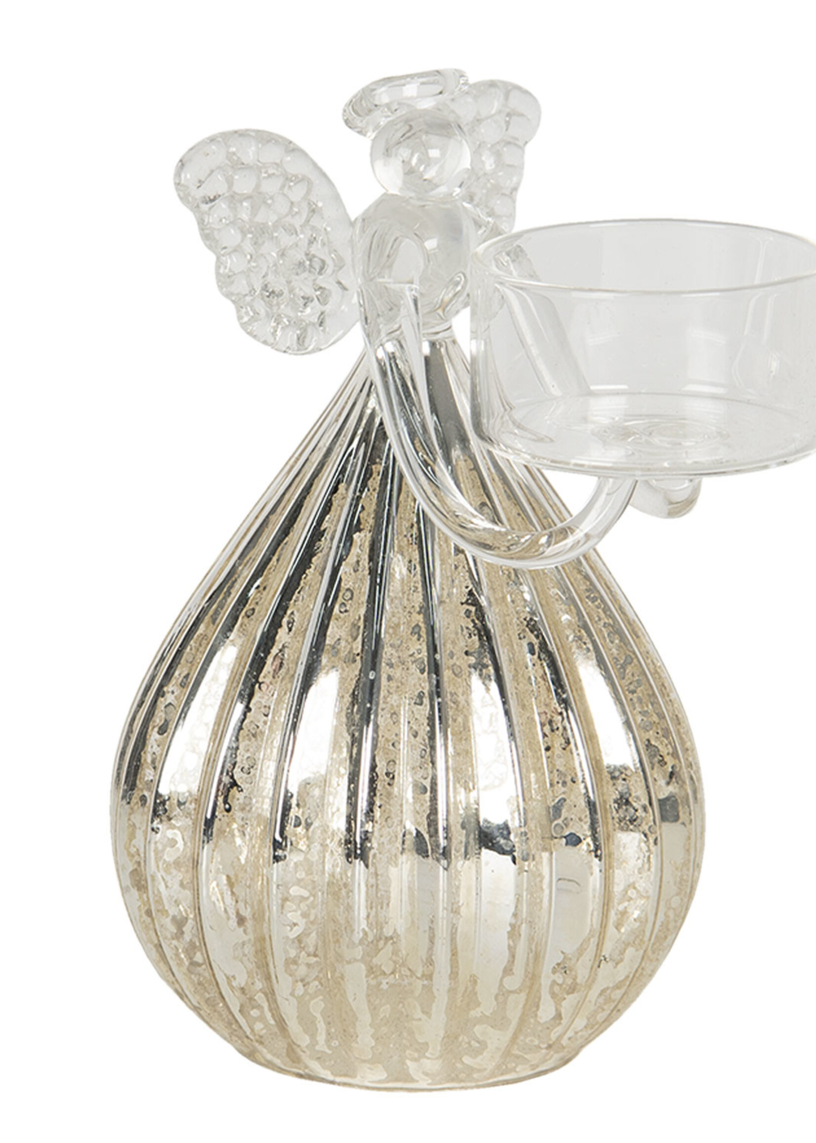 Clayre & Eef Waxinelichthouder engel Ø 8*13 cm 6GL2729