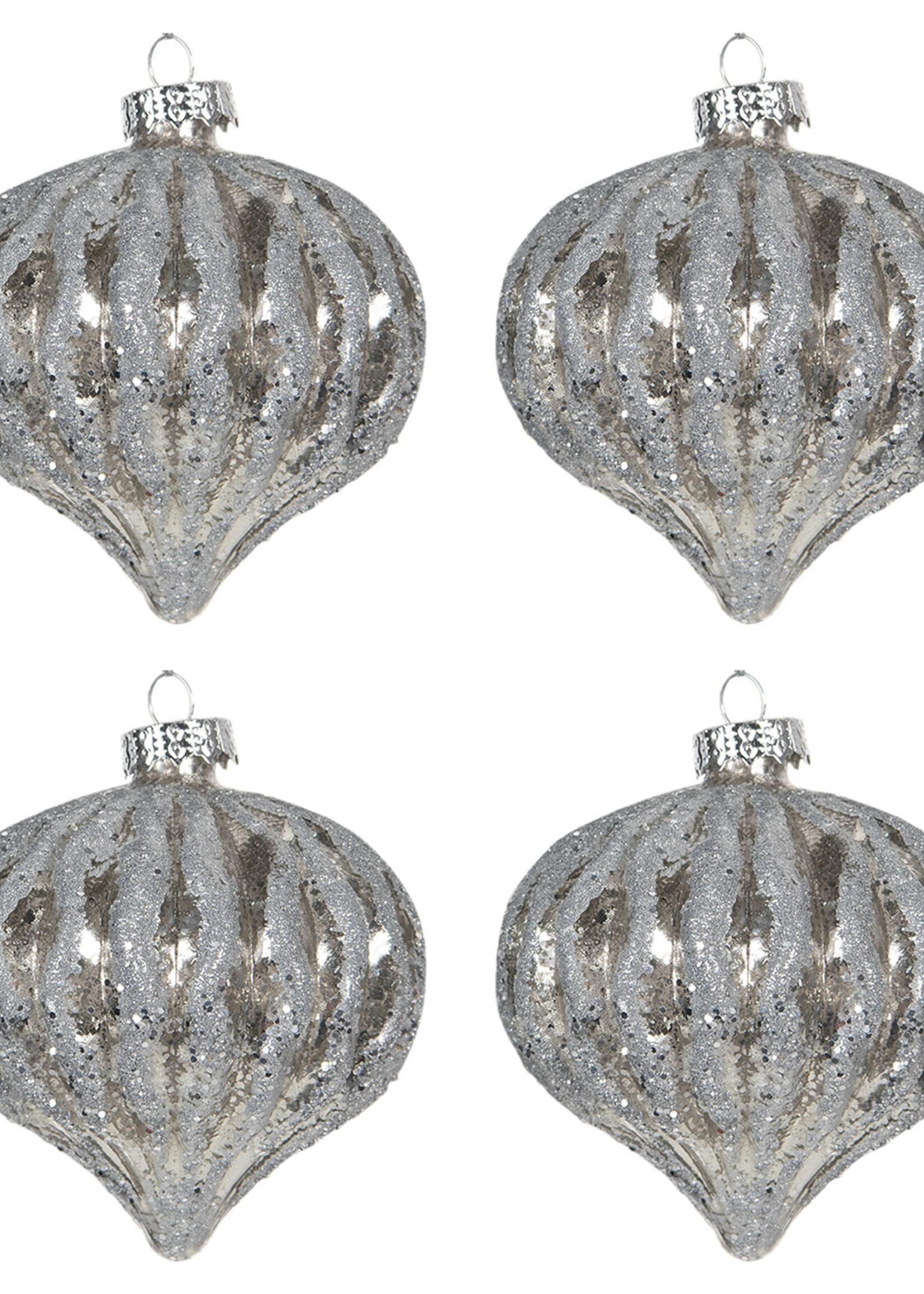 Clayre & Eef Doos kerstballen Ø 8 cm (set 4) 6GL2732