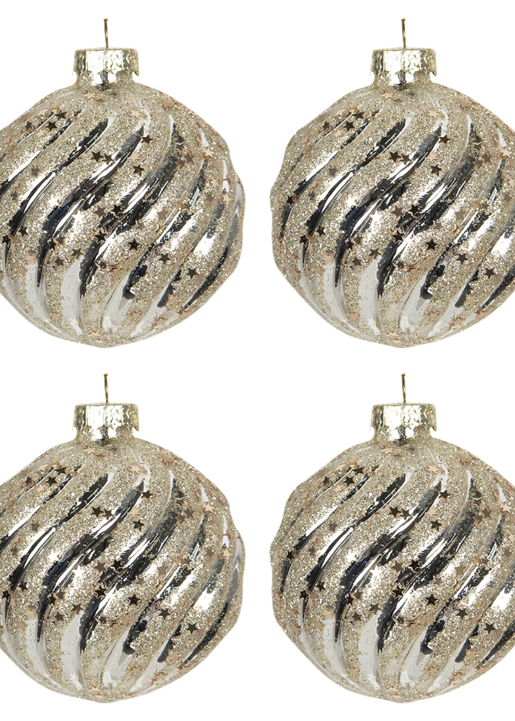 Clayre & Eef Boule de Noël Ø 8 cm (set 4) 6GL2734