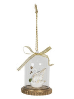 Clayre & Eef Oeuf pendentif avec cygne 8*8*10 cm 6GL2777
