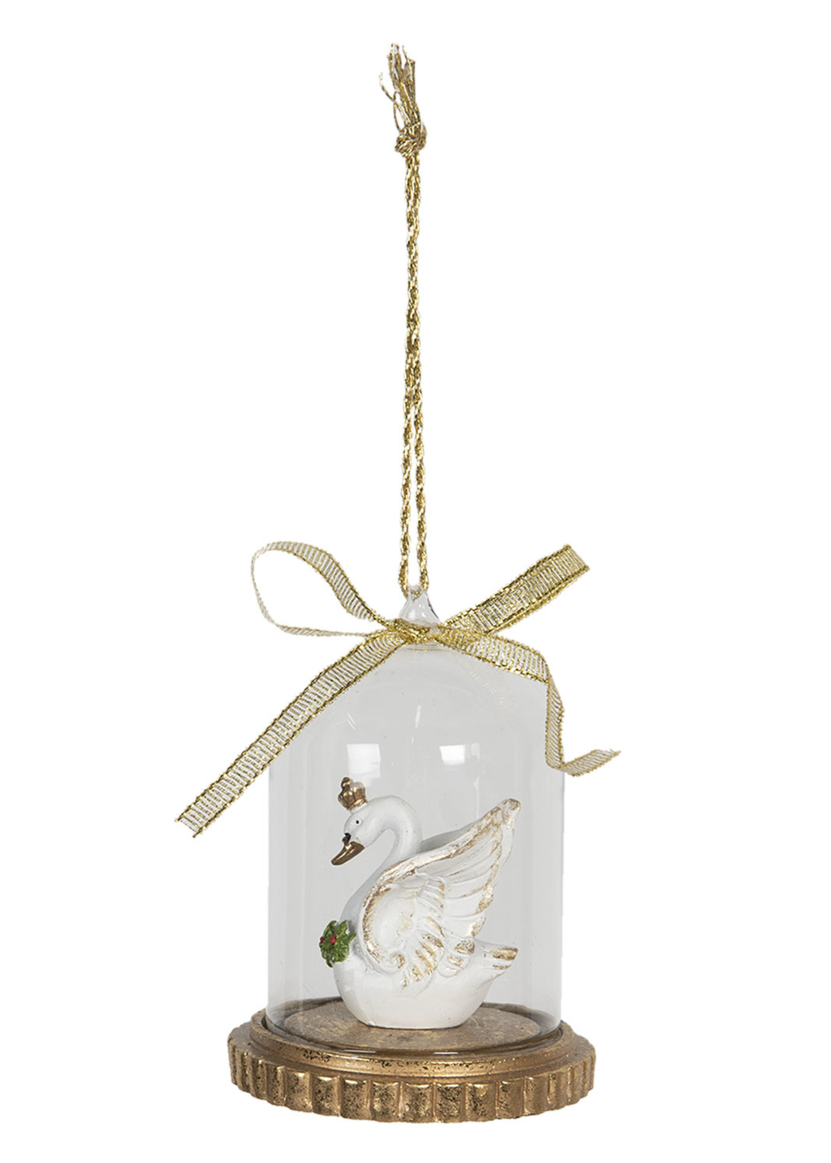 Clayre & Eef Hanger ei met zwaan 8*8*10 cm 6GL2777