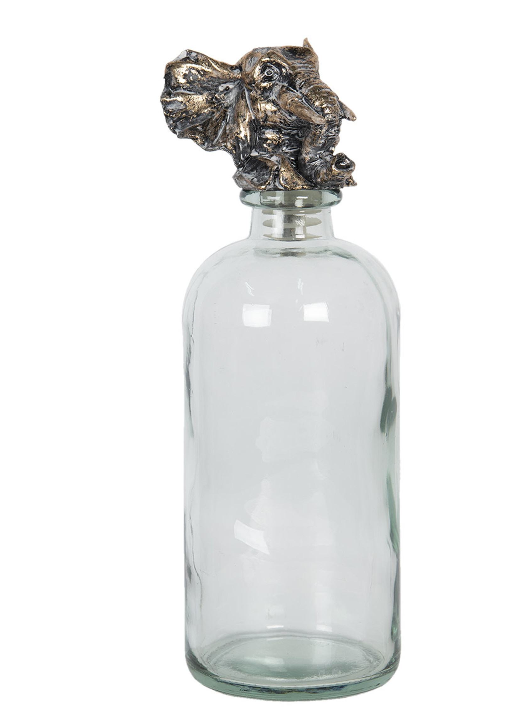 Clayre & Eef Bouteille avec bouchon éléphant Ø 10*33 cm 6GL2826