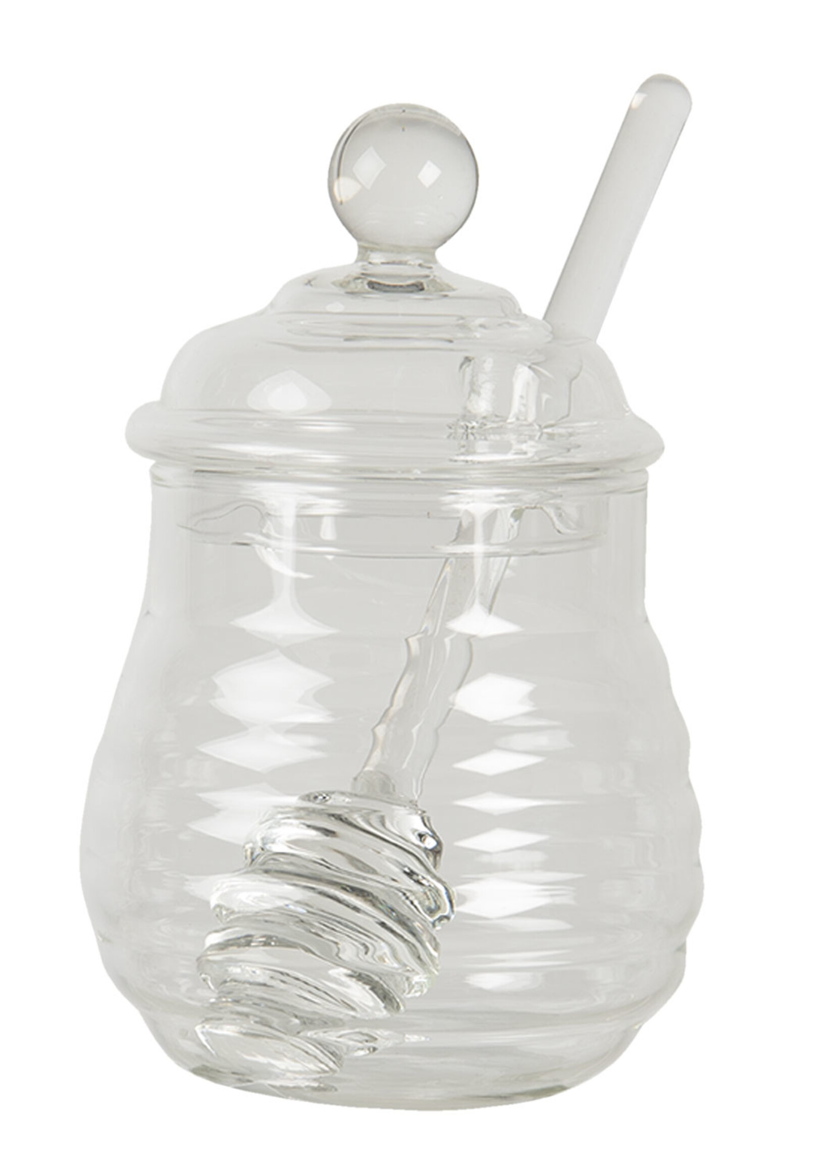 Clayre & Eef Honingpot met lepel Ø 10*14 cm 6GL2923