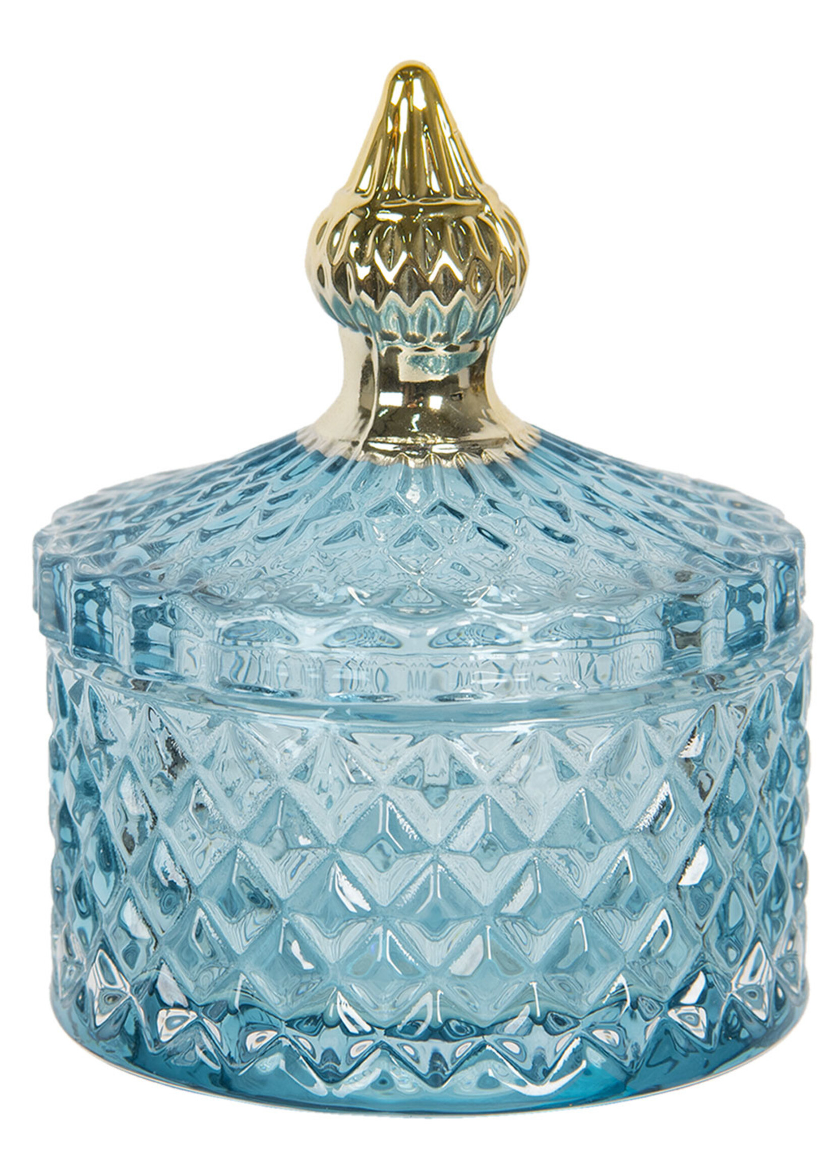 Clayre & Eef Schaaltje met deksel Ø 8*11 cm 6GL2947BL