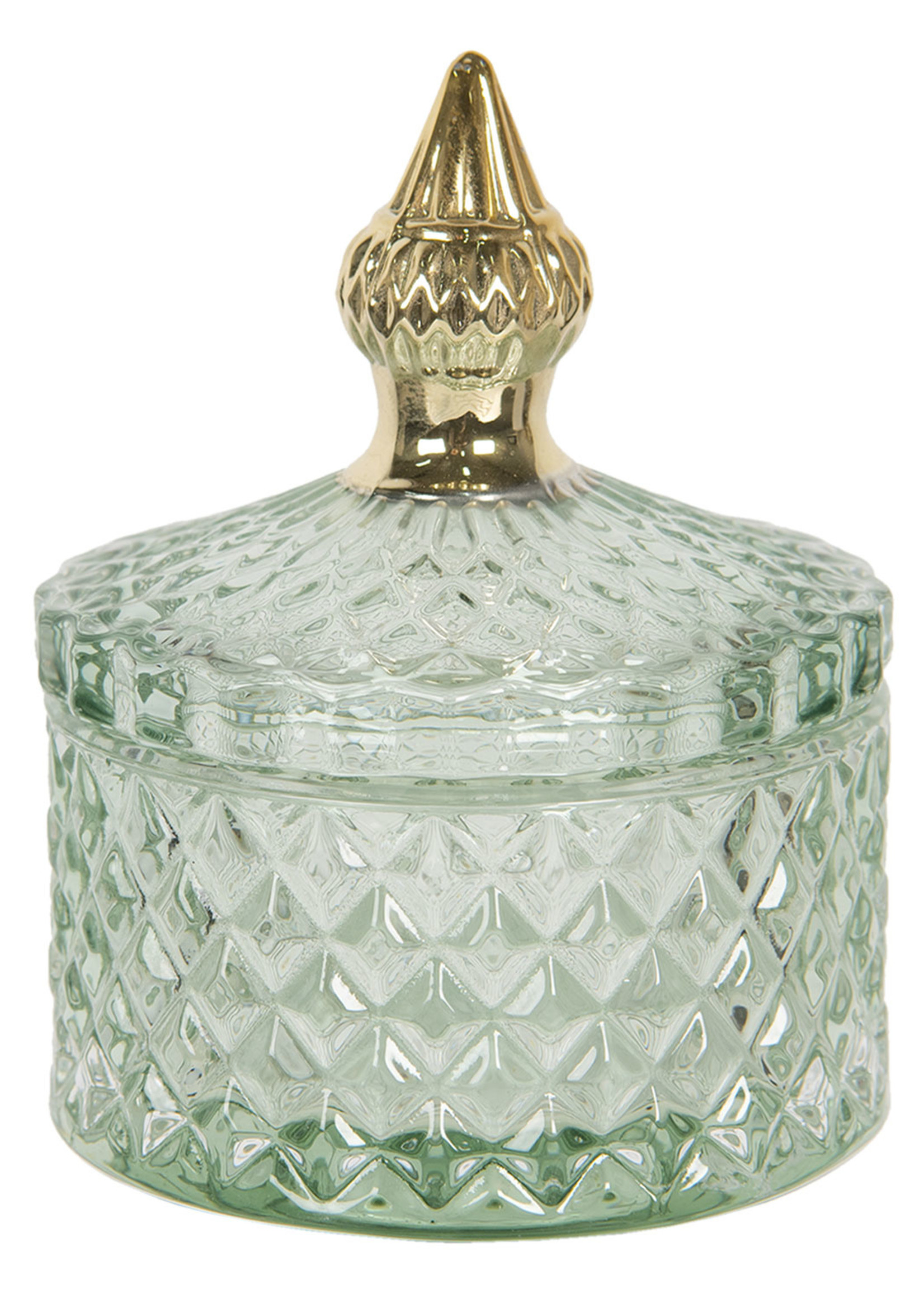 Clayre & Eef Schaaltje met deksel Ø 8*11 cm 6GL2947GR