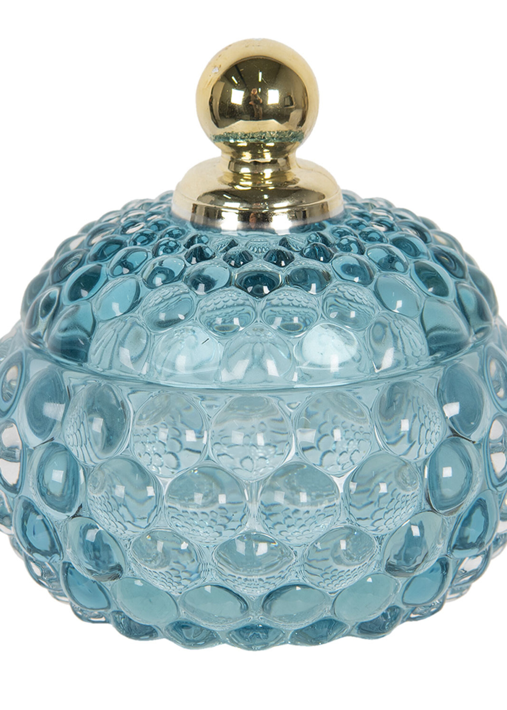 Clayre & Eef Schaaltje met deksel Ø 10*11 cm 6GL2949BL