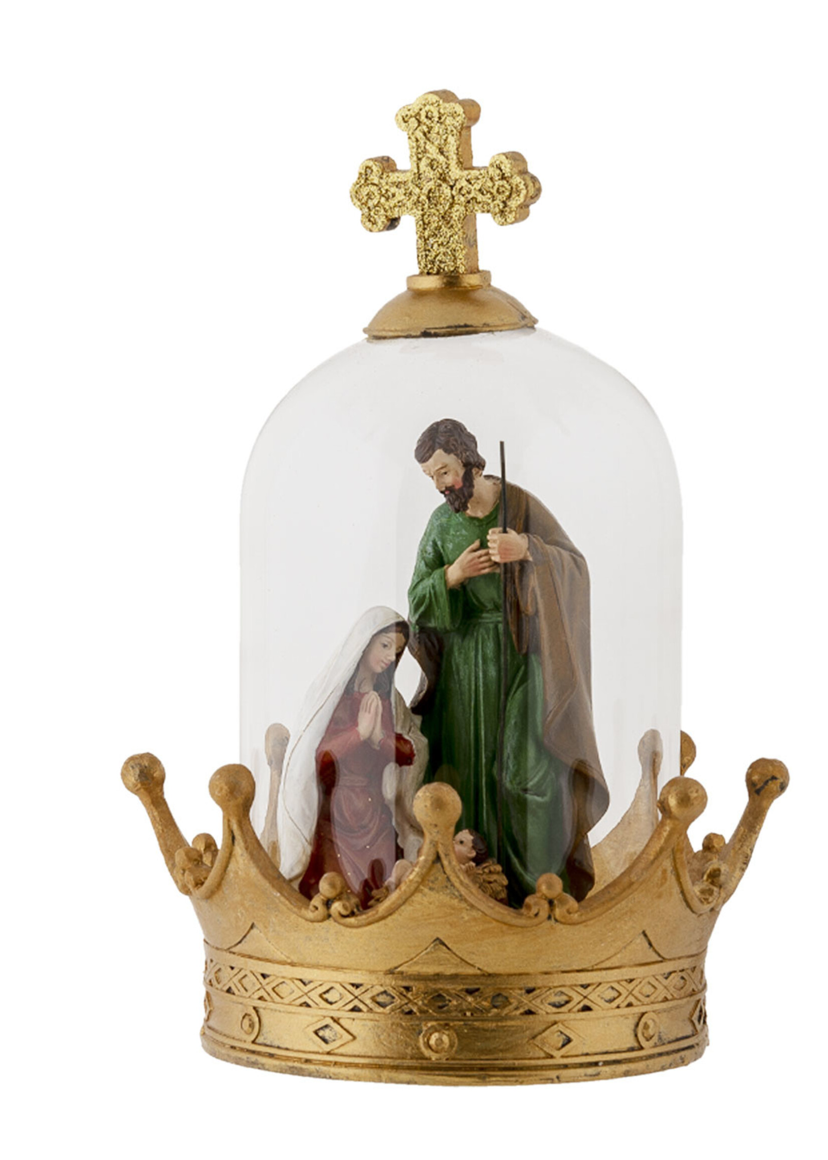 Clayre & Eef Cloche de verre avec décoration Ø 19*27 cm 6GL3177