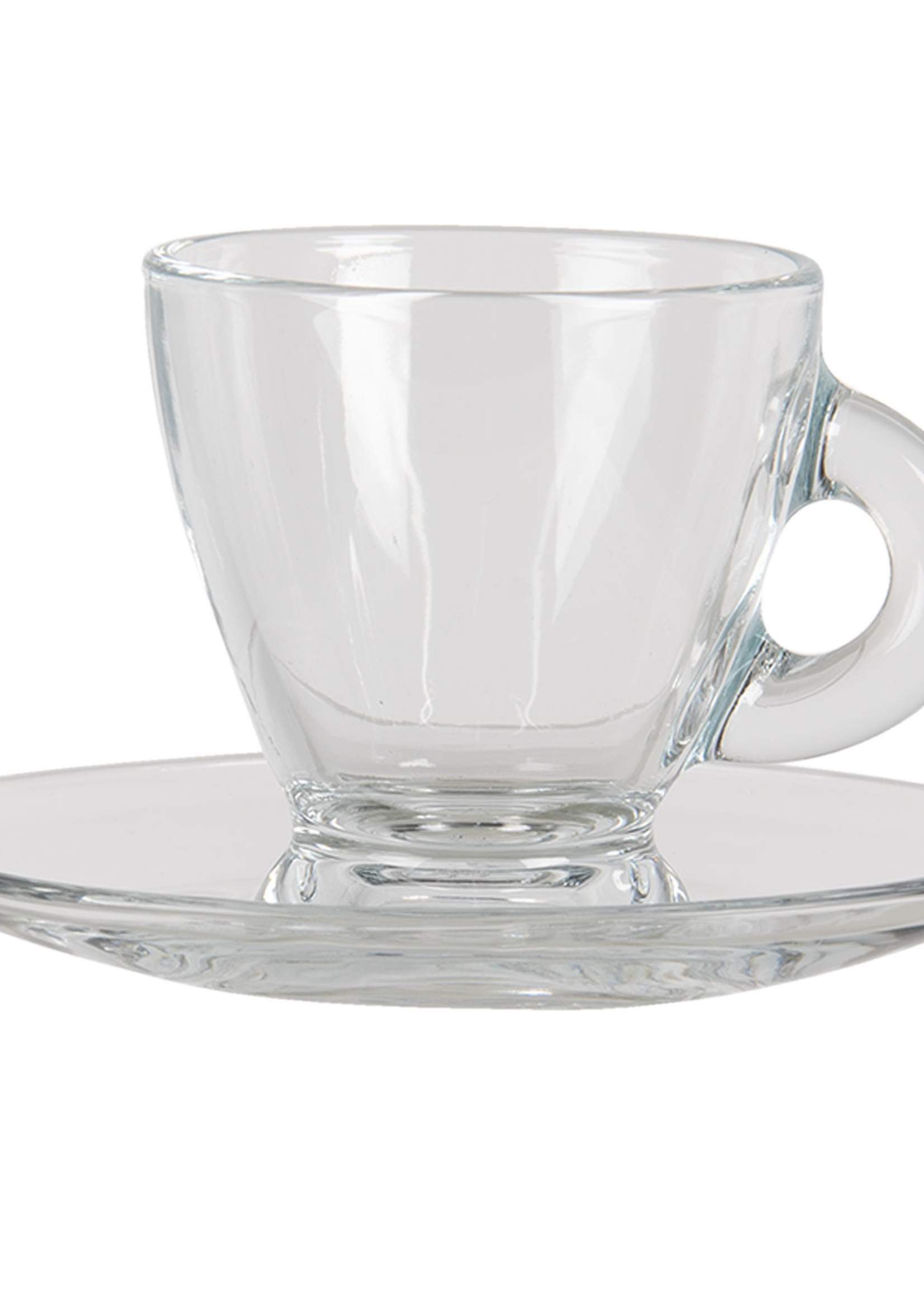 Clayre & Eef Kop en schotel 8*6*6 / 11*10*2 cm / 85 ml 6GL3418