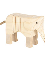 Clayre & Eef Décoration éléphant en bois  4*9*11 cm 6H1835
