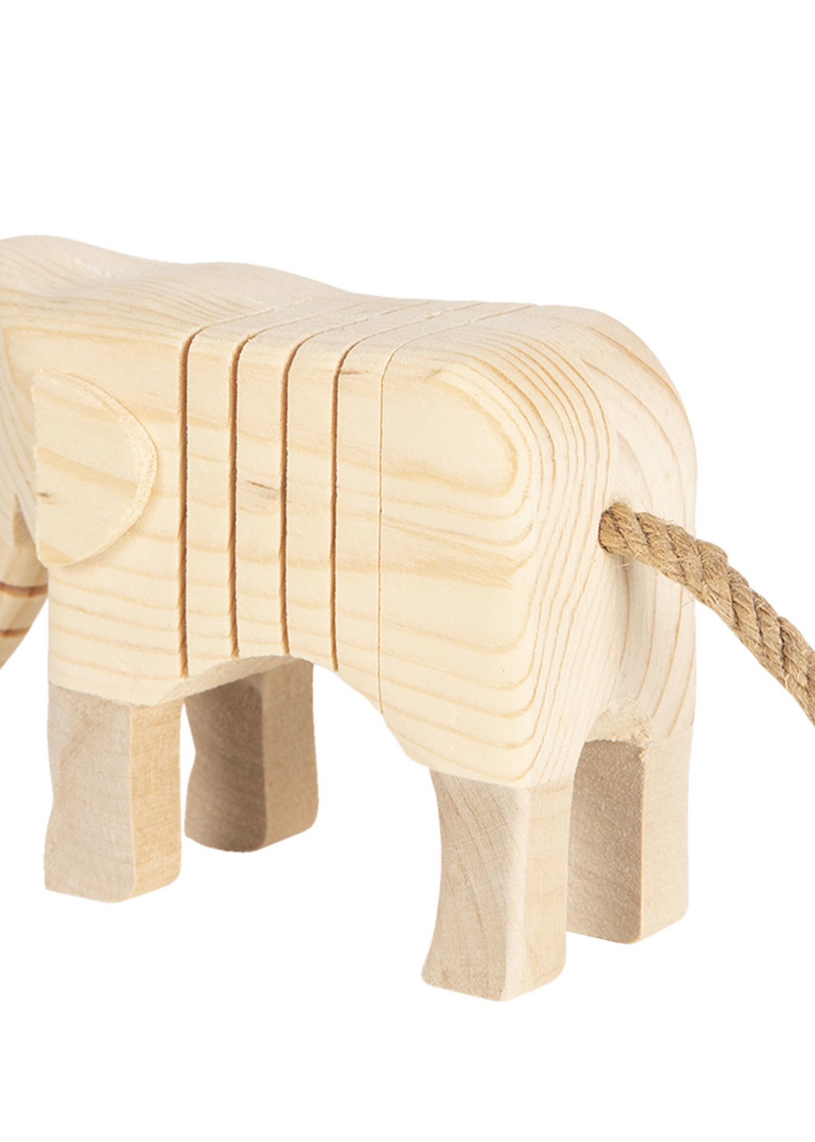 Clayre & Eef Décoration éléphant en bois  4*9*11 cm 6H1835