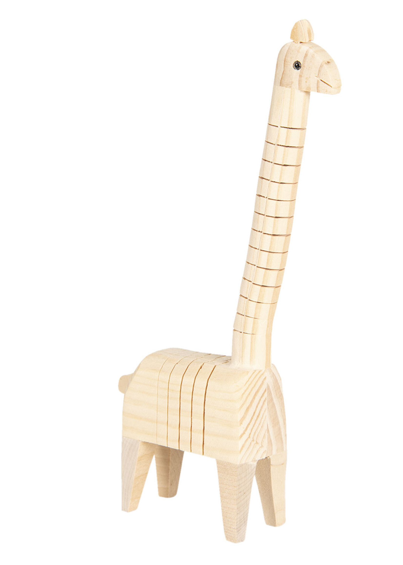 Clayre & Eef Décoration girafe en bois  4*6*24 cm 6H1836