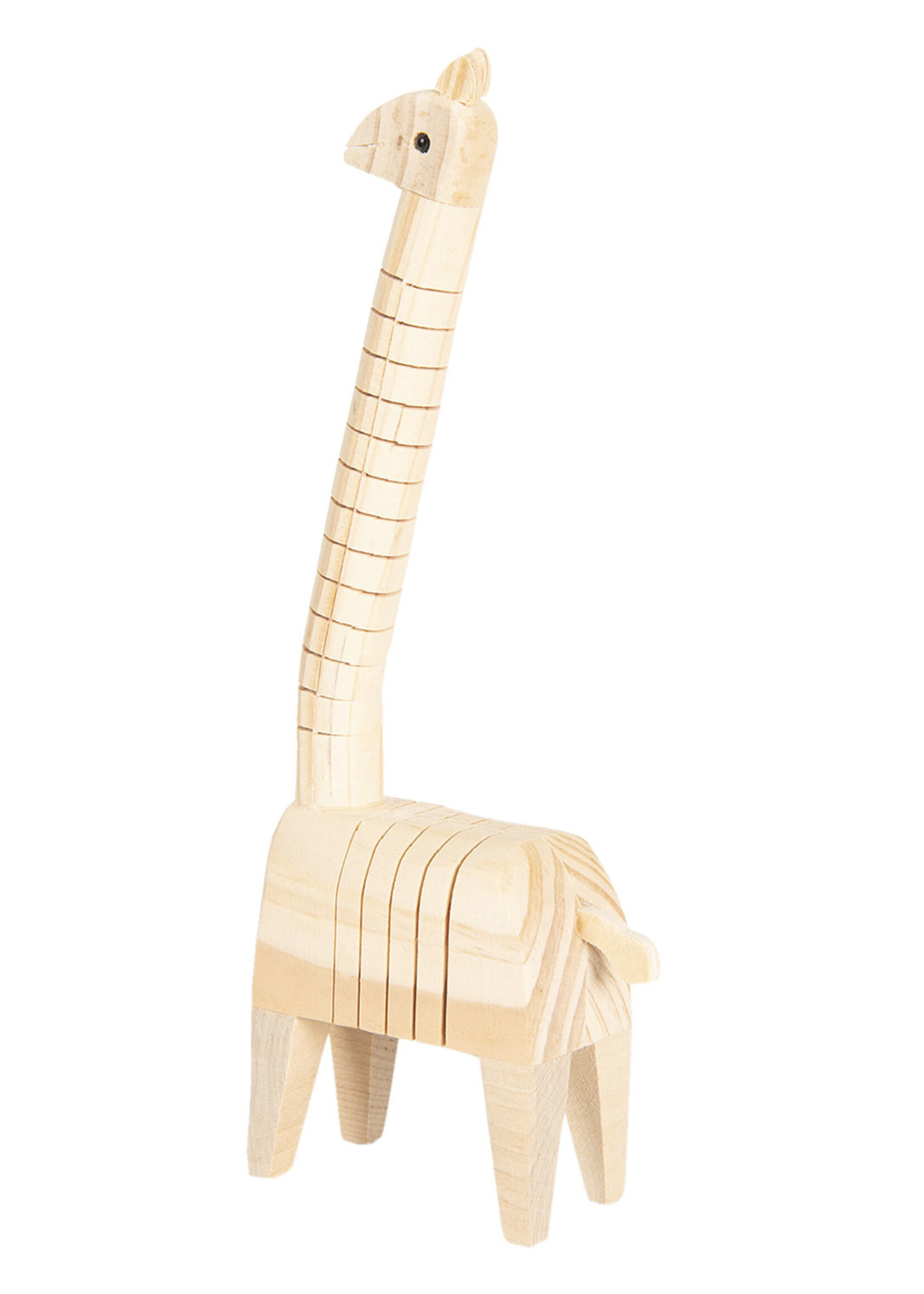 Clayre & Eef Decoratie houten giraf 4*6*24 cm 6H1836