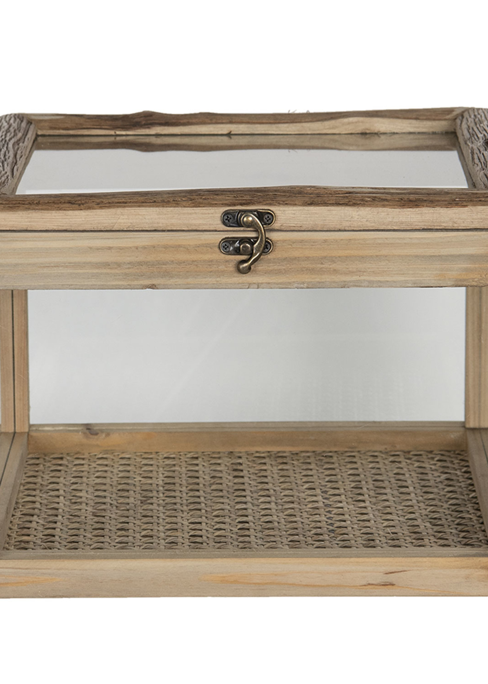 Clayre & Eef Boîte en bois avec verre 30*30*21 cm 6H1919