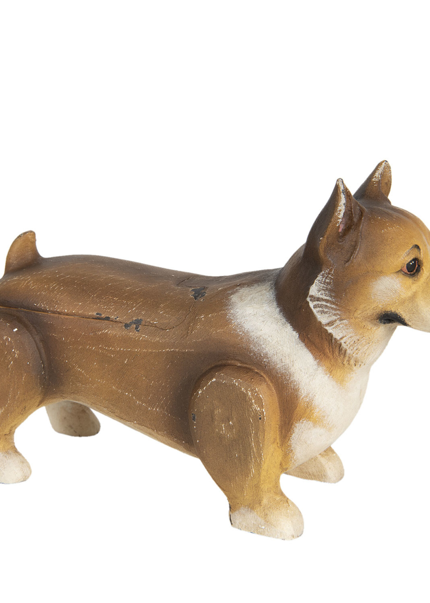 Clayre & Eef Decoratie hond welsh corgi pembroke 34*11*22 cm 6H1926