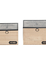 Clayre & Eef Opberg kistje (2) 18*18*12 / 15*15*11 cm 6H1936