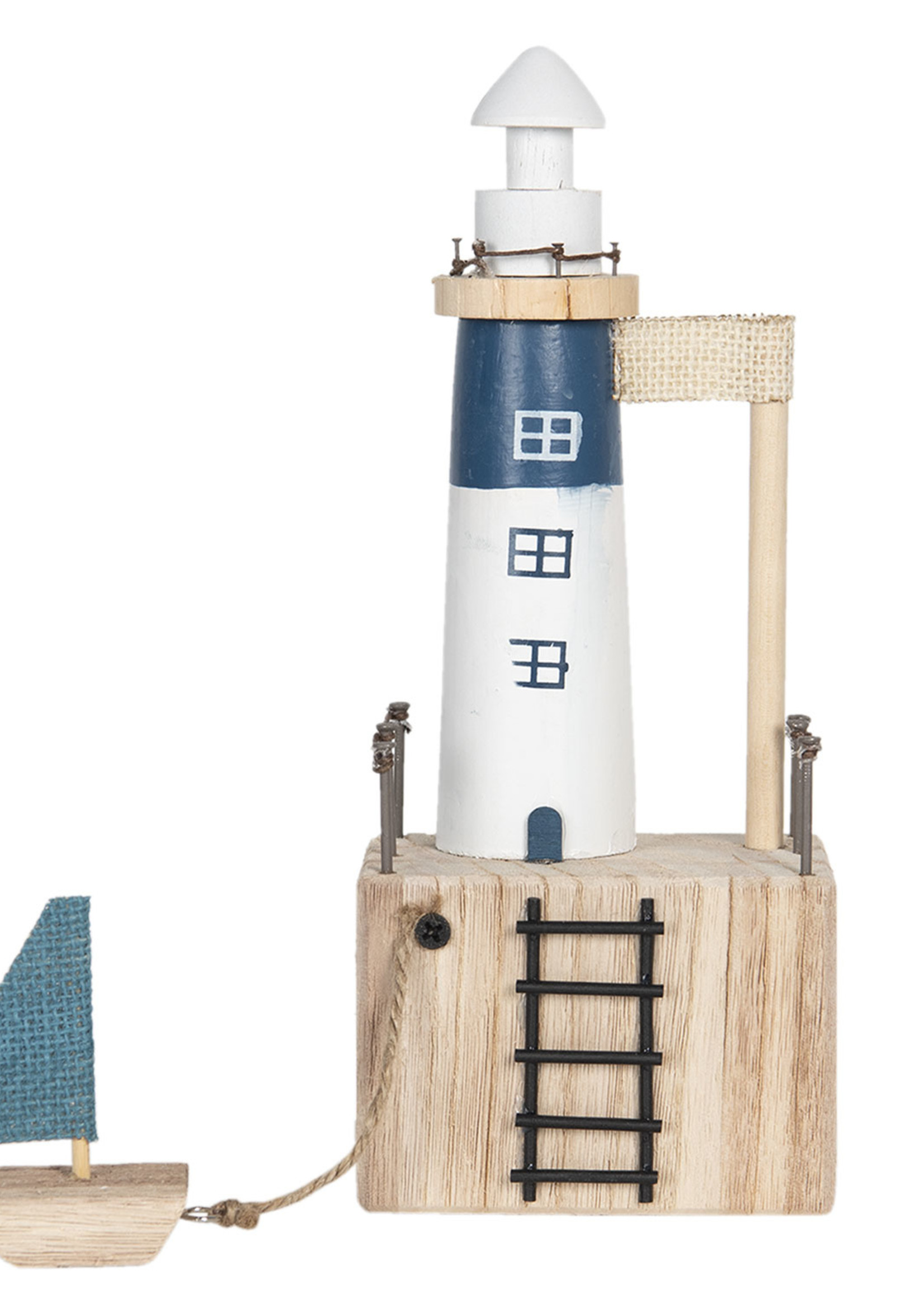Clayre & Eef Decoratie vuurtoren 11*7*27 cm 6H1947