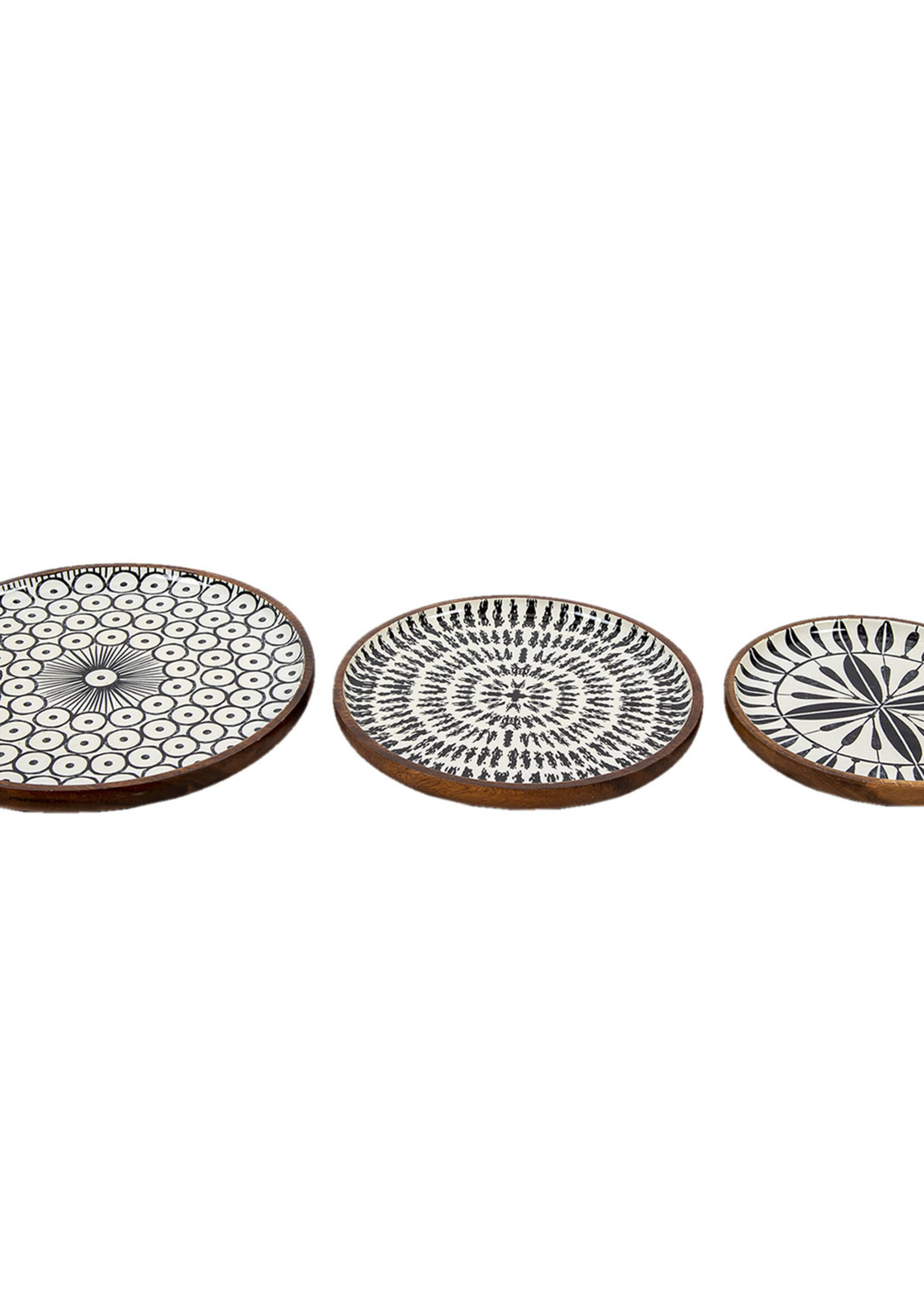 Clayre & Eef Decoratieve schaal (3) Ø 28*2 / Ø 23*2 / Ø 20*2 cm 6H1976