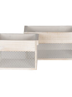 Clayre & Eef Boîte en bois (2) 32*19*16 / 24*16*15 cm 6H1990