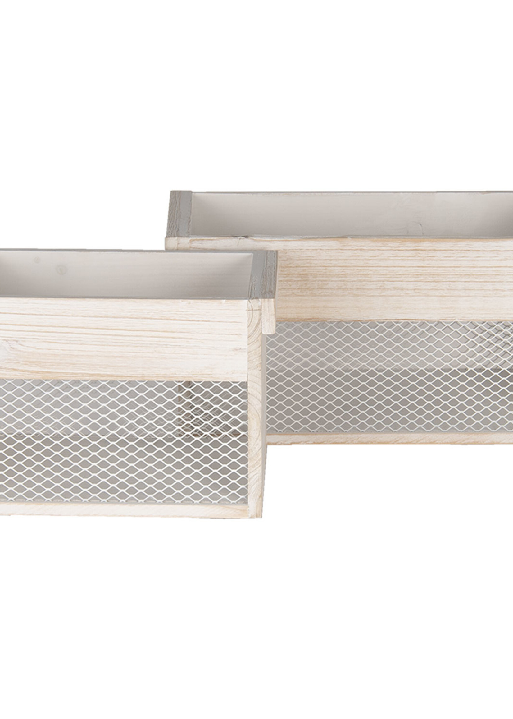 Clayre & Eef Boîte en bois (2) 32*19*16 / 24*16*15 cm 6H1990