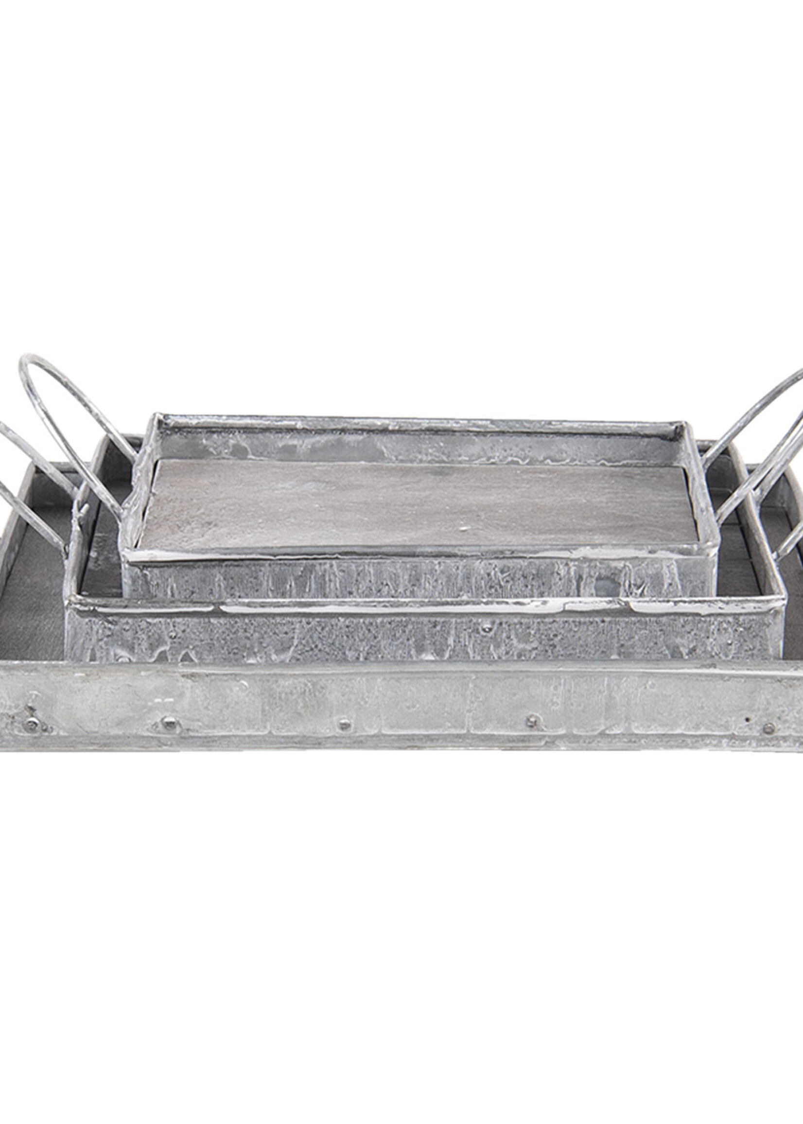 Clayre & Eef Decoratief dienblad (set van 3) 22*22*5 /18*18*5/15*15*5 cm 6H2004