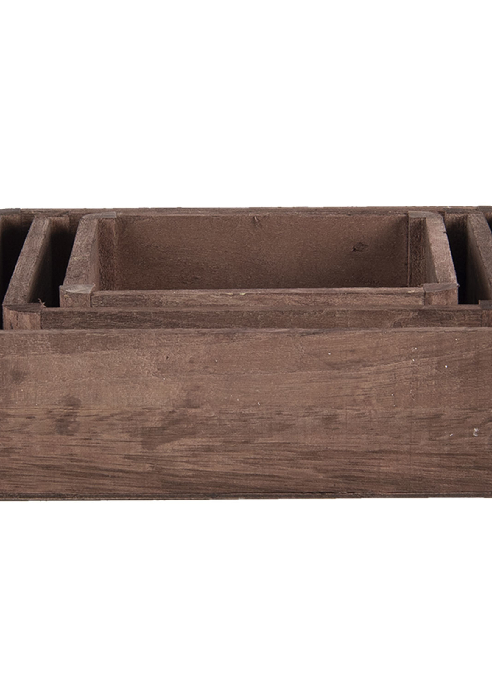 Clayre & Eef Decoratief dienblad (set van 3) 24*24*6/20*20*6/16*16*6 cm 6H2006