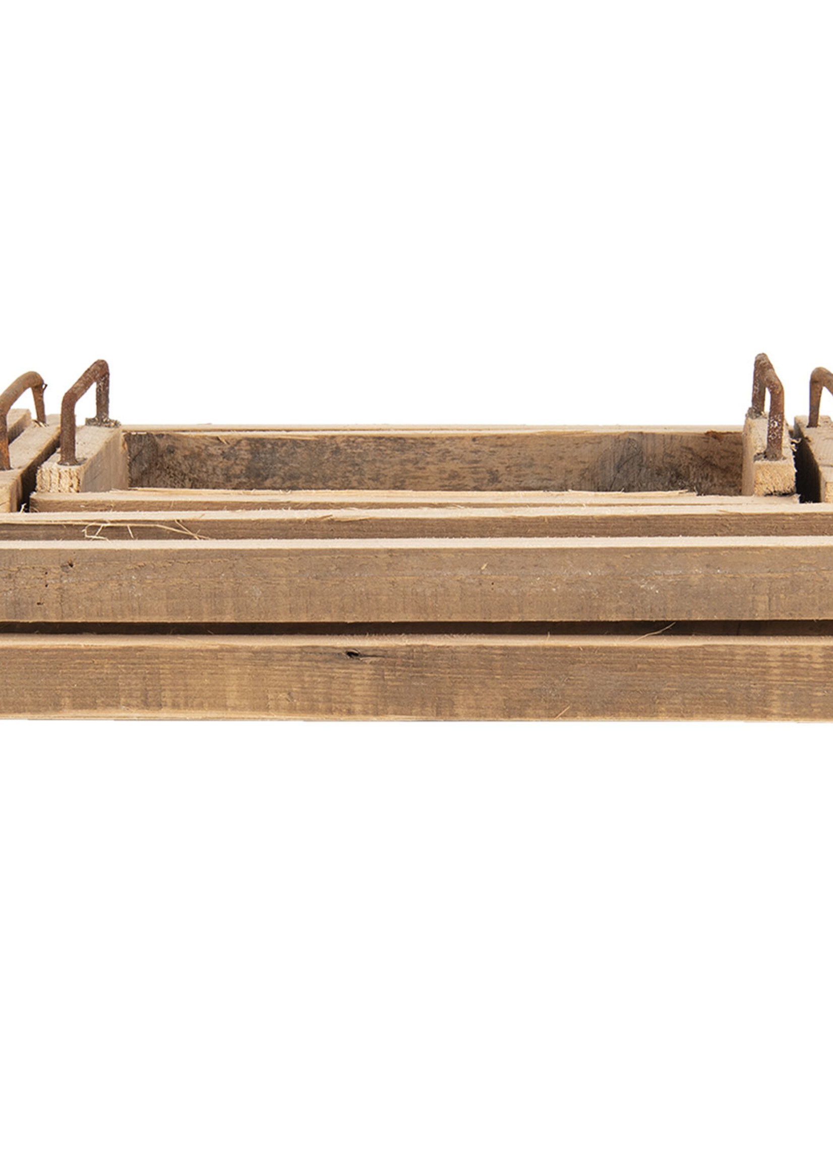 Clayre & Eef Plateau décoratif (set 3) 40*25*11 / 35*16*10 / 25*7*10 cm 6H2007