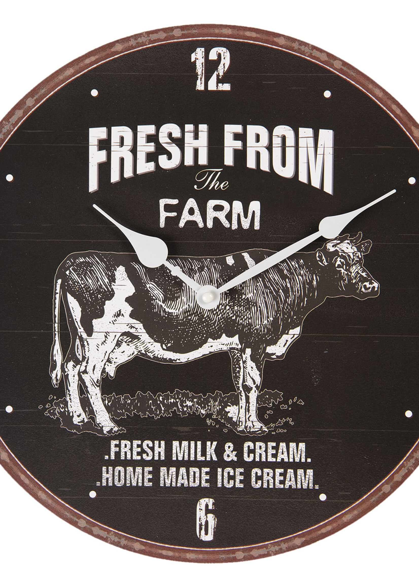 Clayre & Eef Horloge murale Ø 34*3 cm / 1*AA 6KL0585