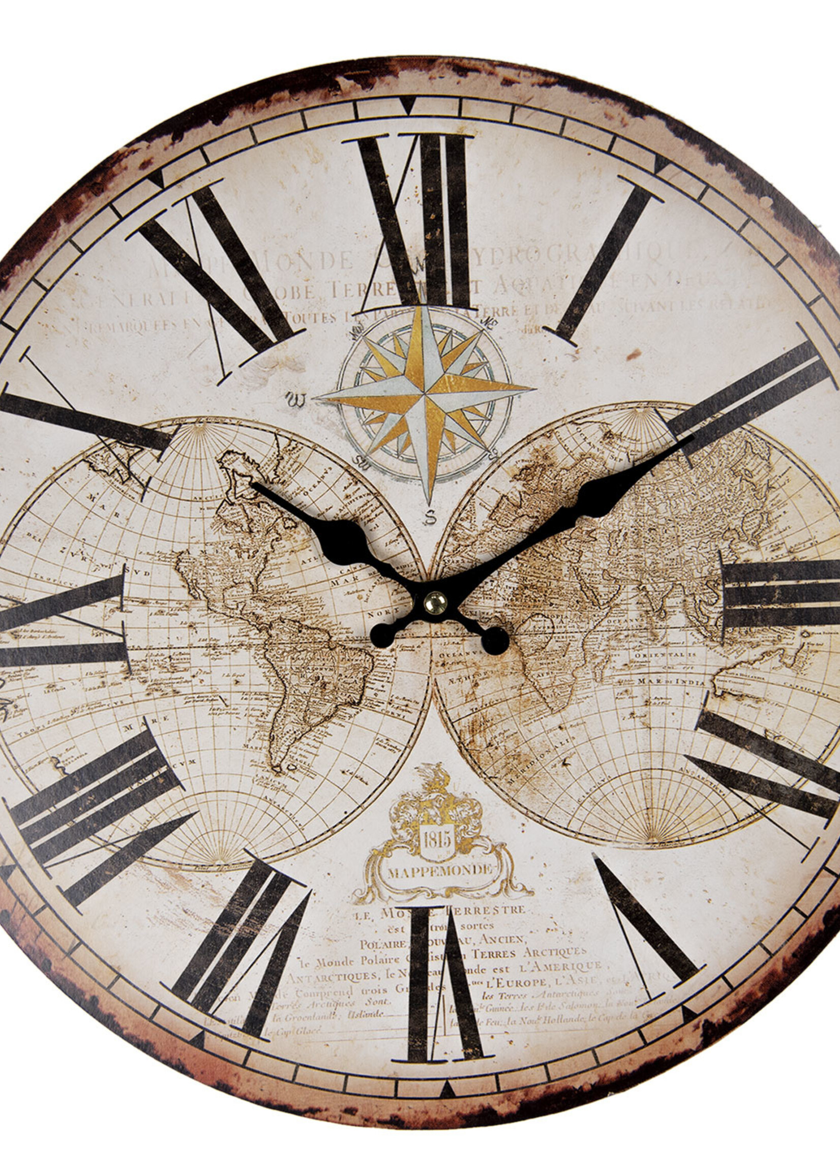 Clayre & Eef Horloge murale Ø 34*4 cm / 1*AA 6KL0648