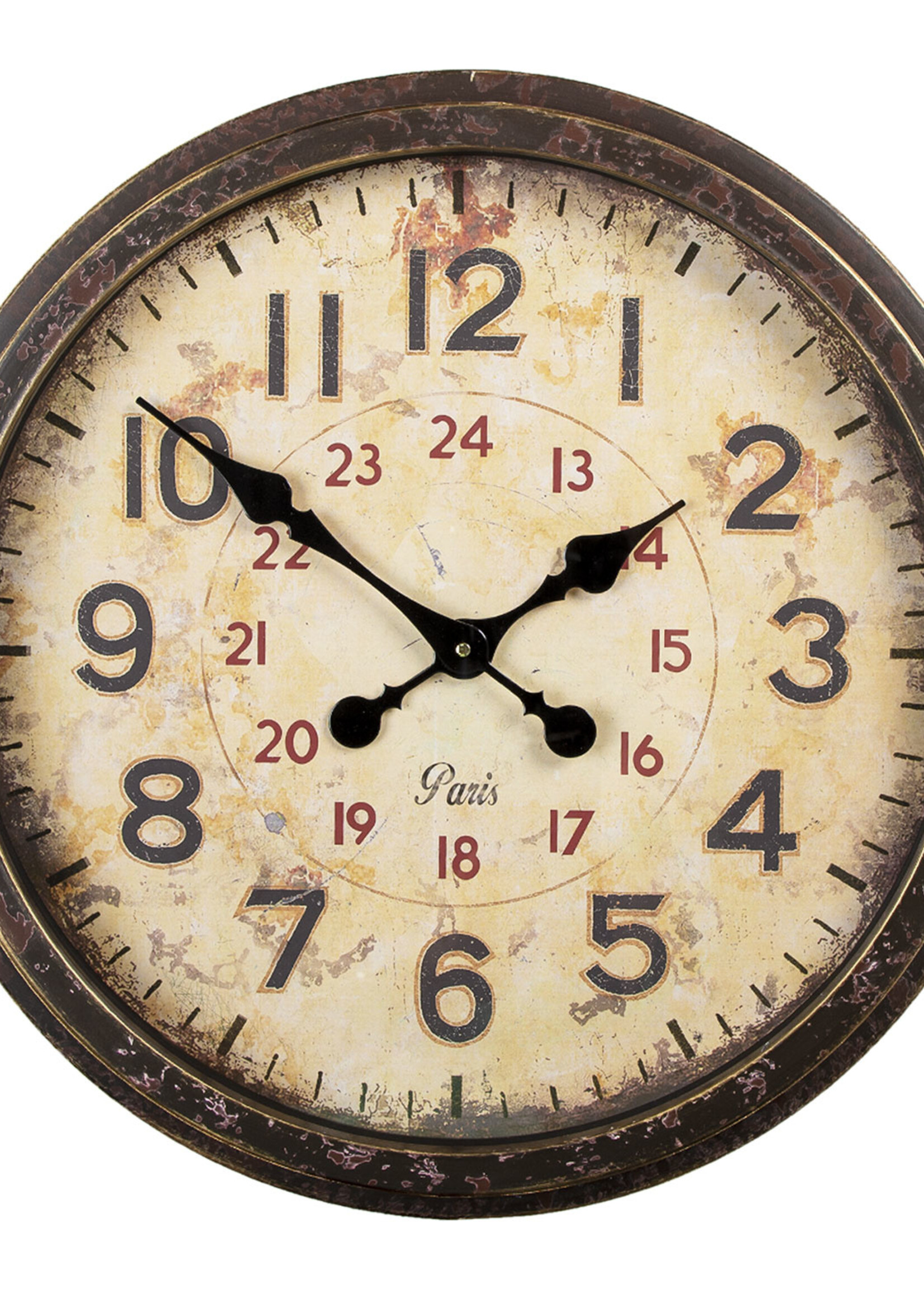 Clayre & Eef Horloge murale Ø 50*22 cm / 1*AA 6KL0718