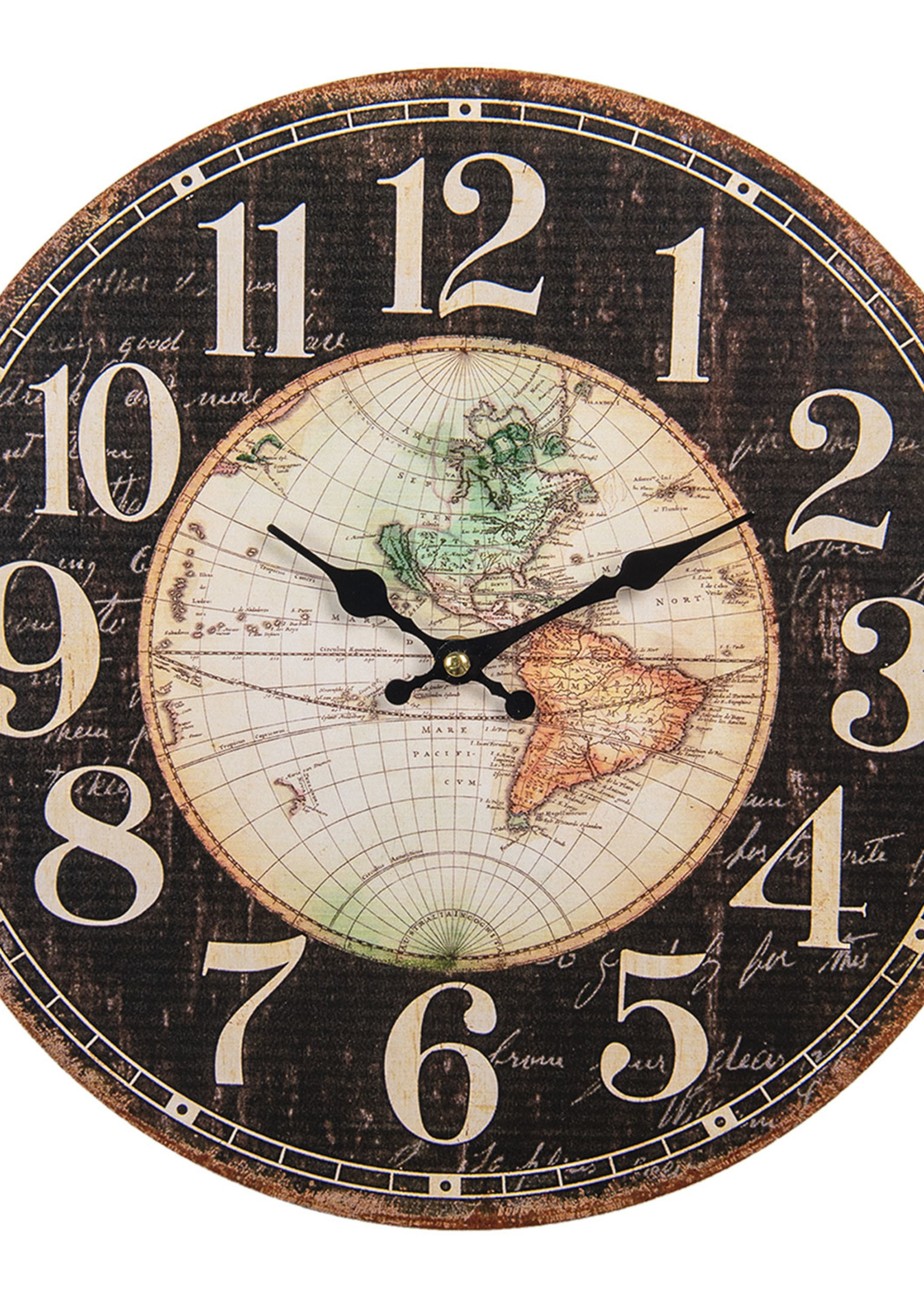 Clayre & Eef Wandklok Ø 34*4 cm / 1*AA 6KL0730