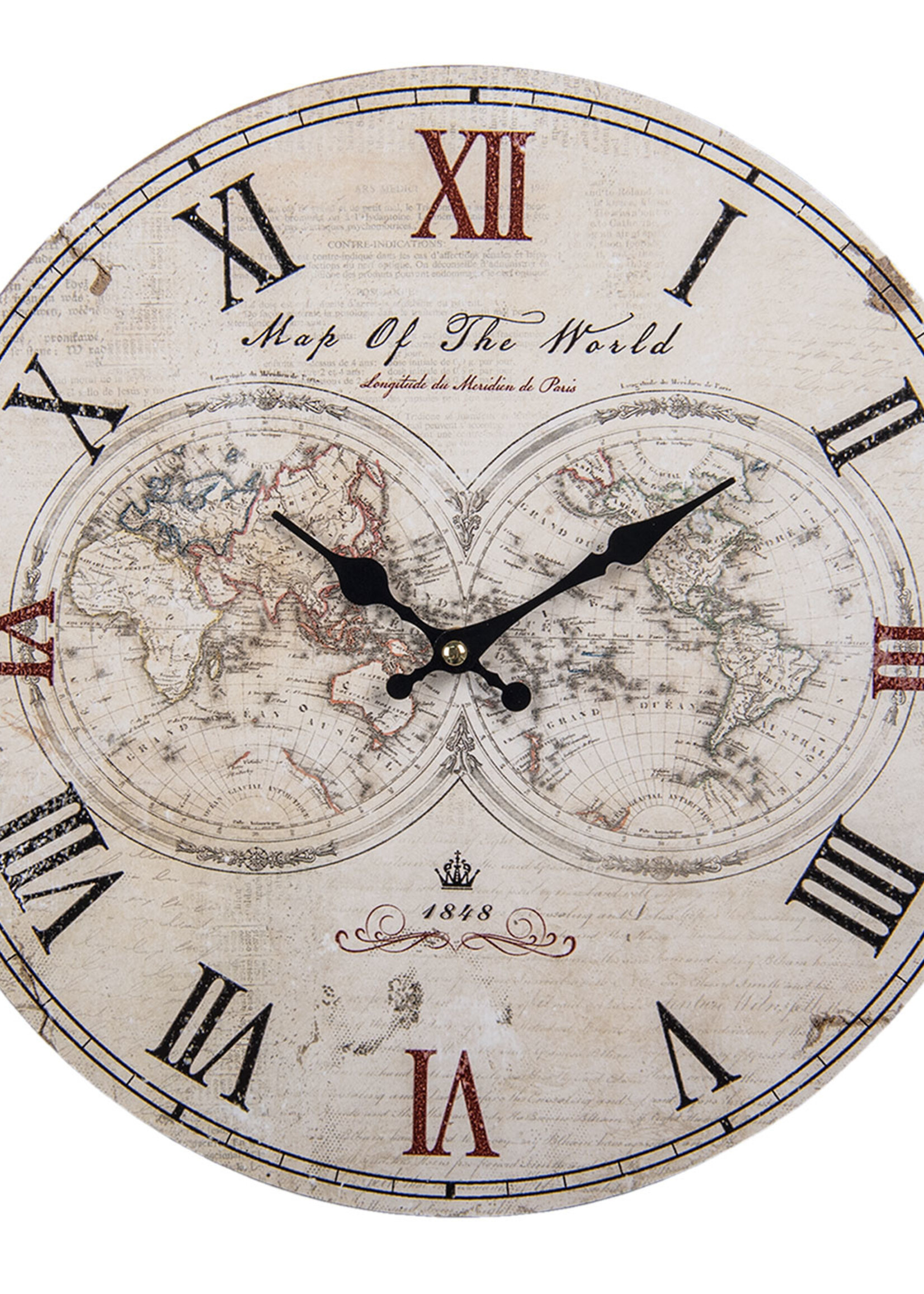 Clayre & Eef Horloge murale Ø 34*4 cm / 1*AA 6KL0731