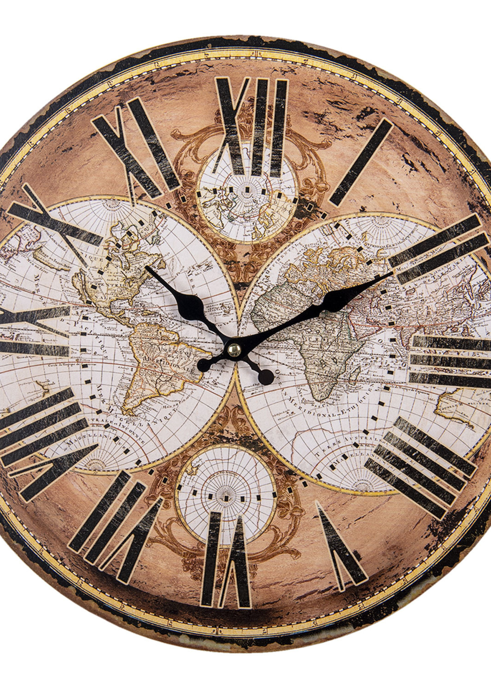 Clayre & Eef Horloge murale Ø 34*4 cm / 1*AA 6KL0732