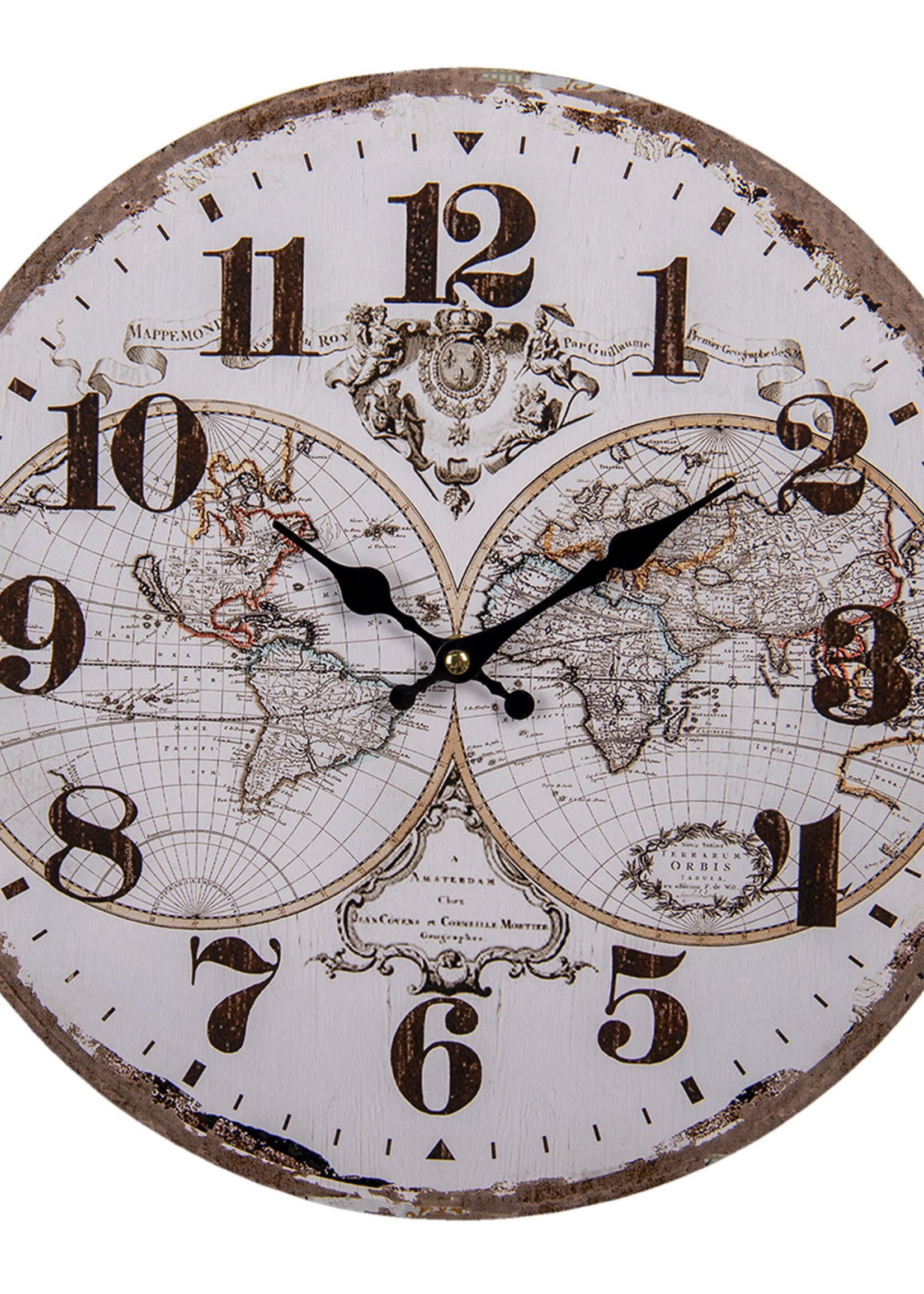 Clayre & Eef Horloge murale Ø 34*4 cm / 1*AA 6KL0733