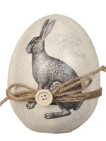 Clayre & Eef Décoration oeuf avec lapin Ø 12*14 cm 6PR0515