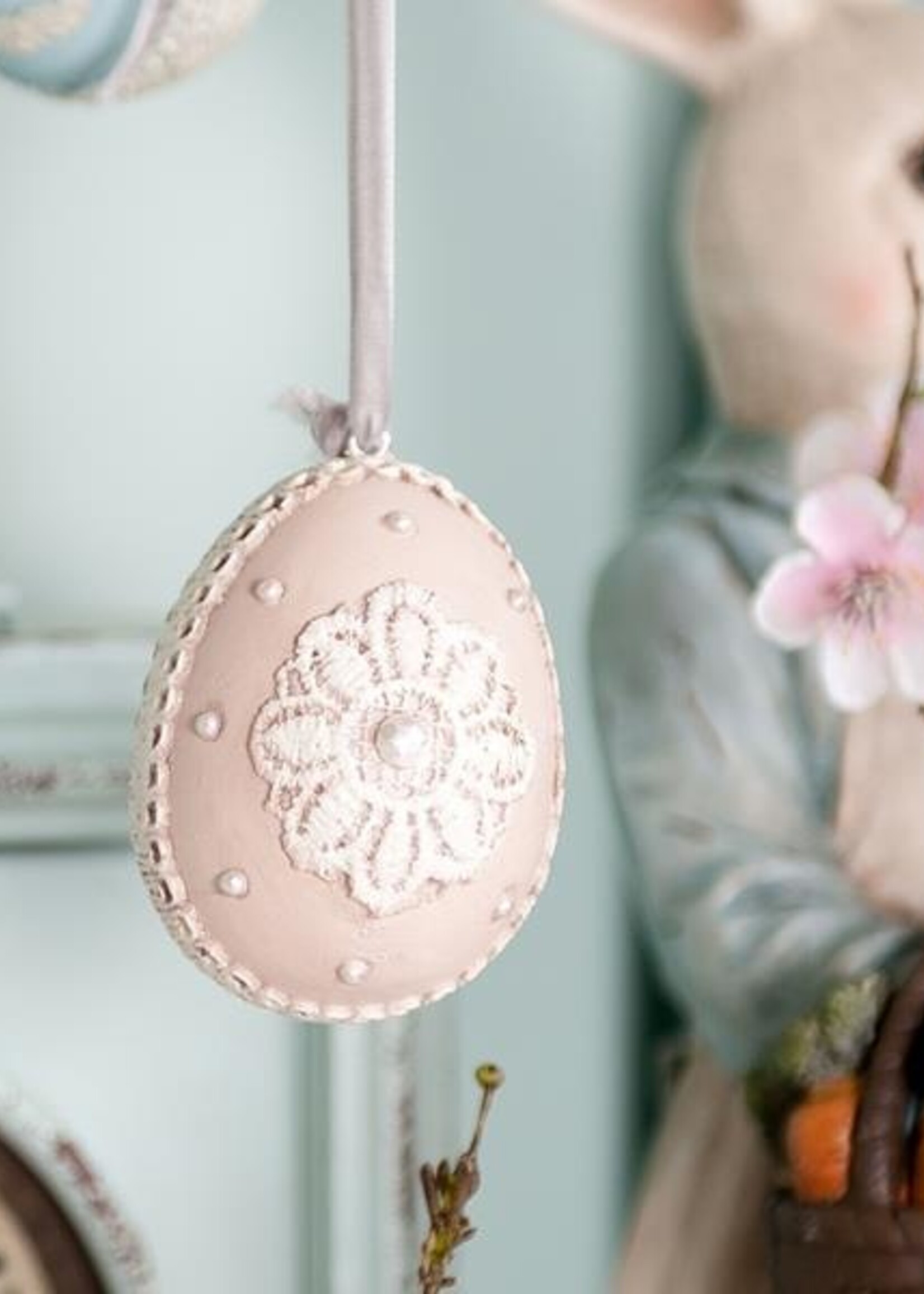 Clayre & Eef 6PR0685P - Decoratie ei � 6*8 cm 6PR0685P