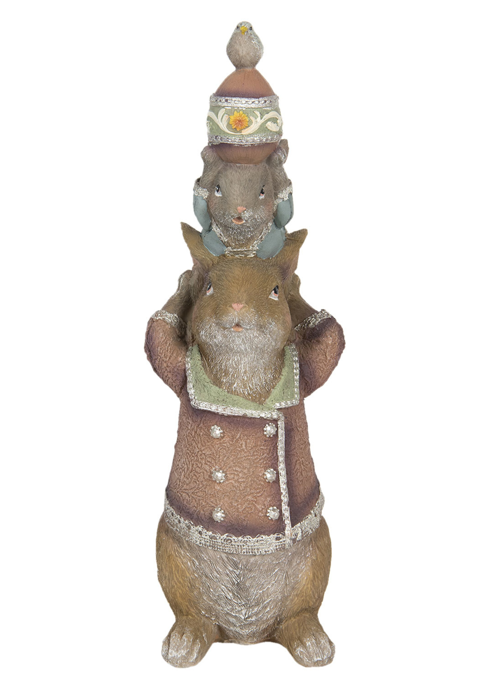 Clayre & Eef Décoration lapin 12*11*34 cm 6PR2333