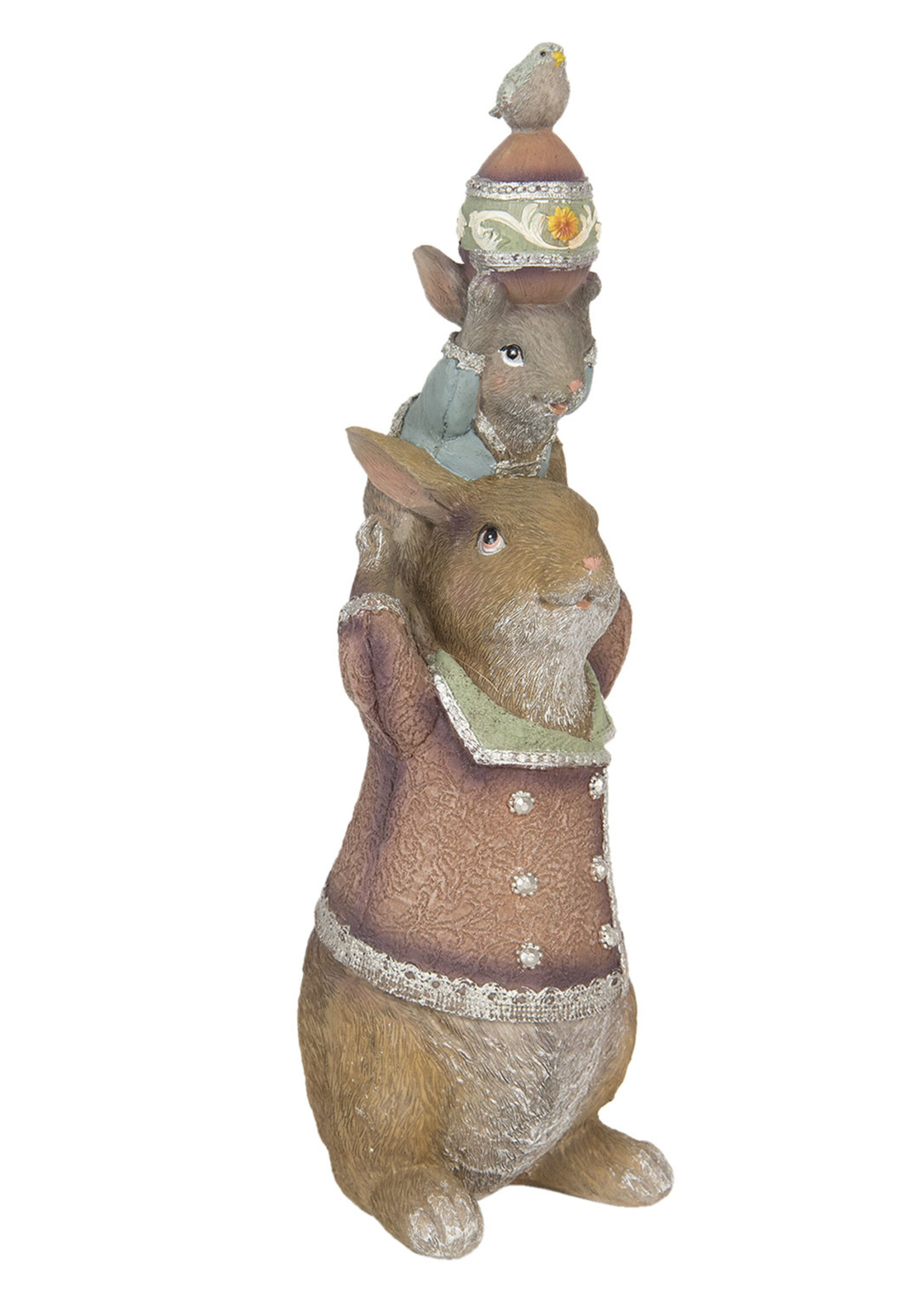 Clayre & Eef Decoratie konijn 12*11*34 cm 6PR2333