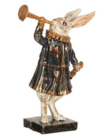 Clayre & Eef Décoration lapin avec trompette 8*4*12 cm 6PR2524