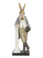 Clayre & Eef Décoration lapin avec chapeau 17*9*46 cm 6PR2602