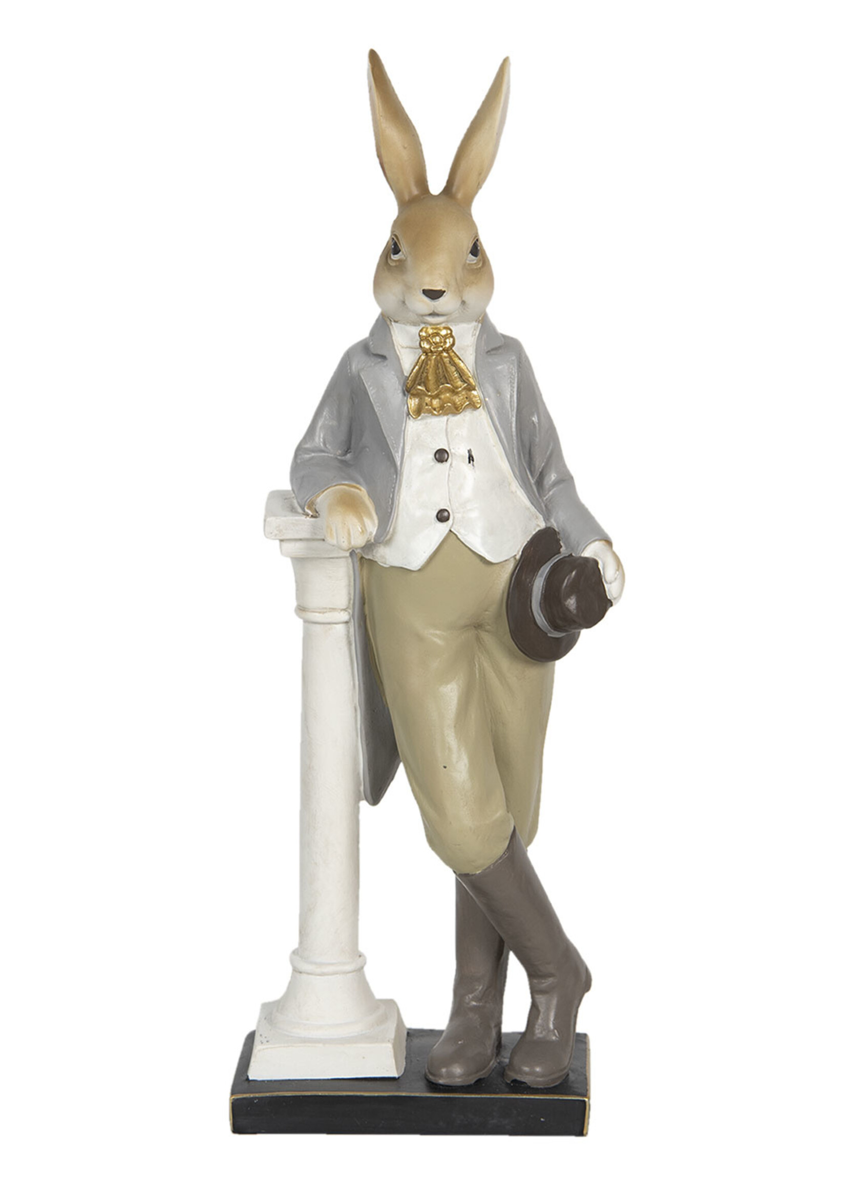 Clayre & Eef Decoratie konijn met hoed 17*9*46 cm 6PR2602