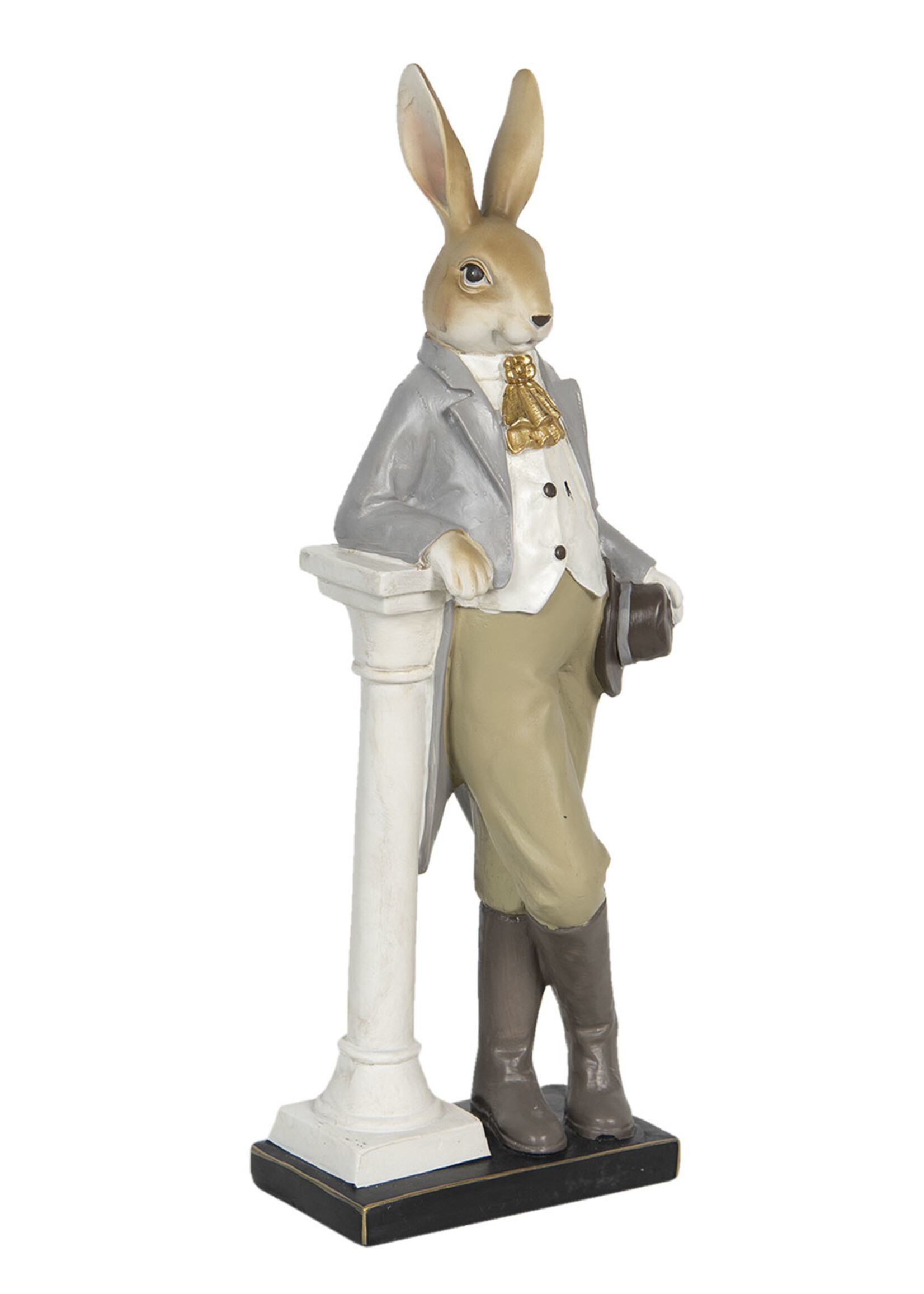 Clayre & Eef Décoration lapin avec chapeau 17*9*46 cm 6PR2602