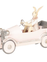 Clayre & Eef Décoration lapin en voiture 24*9*18 cm 6PR2633
