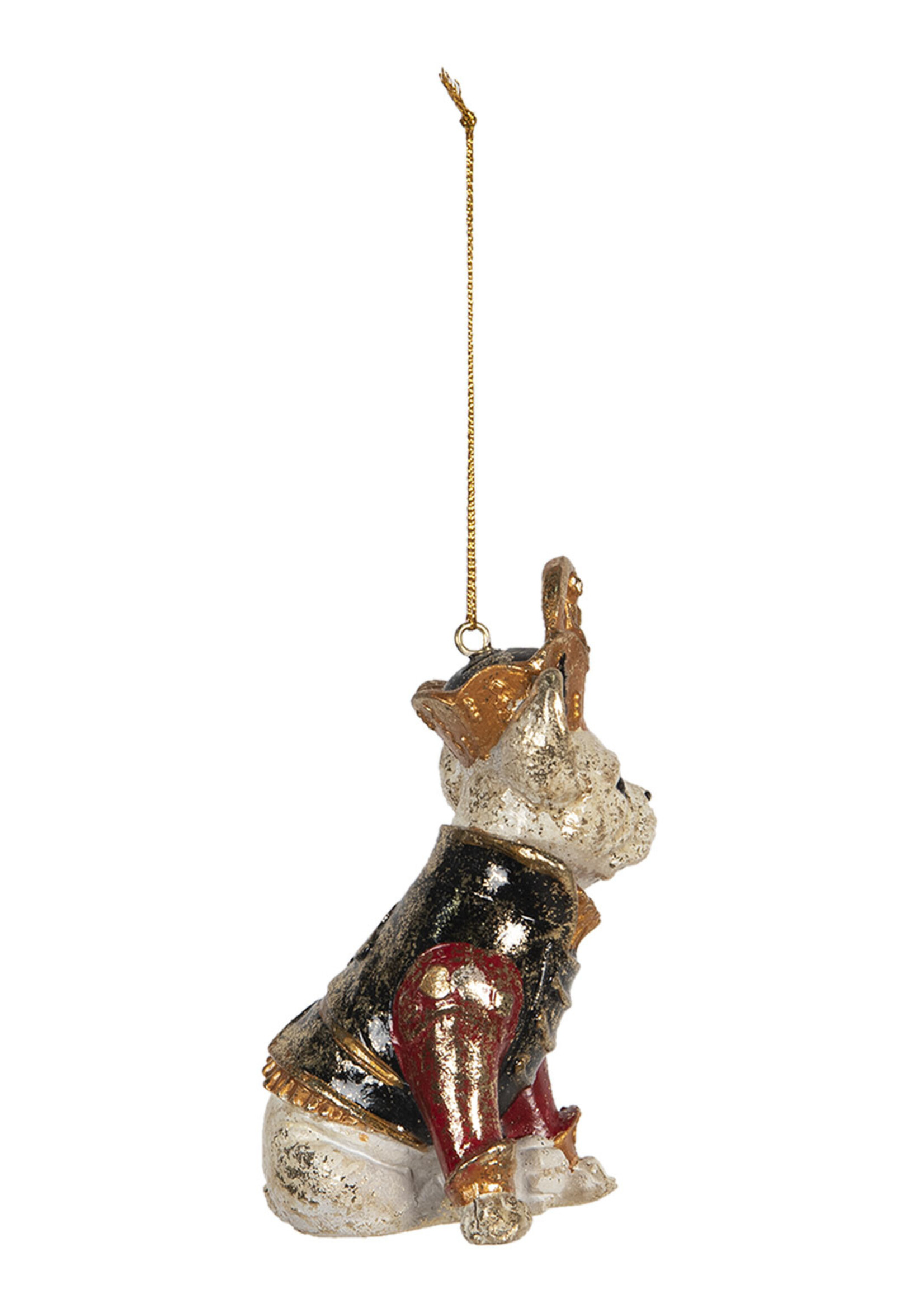 Clayre & Eef Hanger hond met kroon 8*6*12 cm 6PR2712