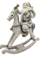 Clayre & Eef Décoration Père Noël sur cheval à bascule 20*8*21 cm 6PR2768