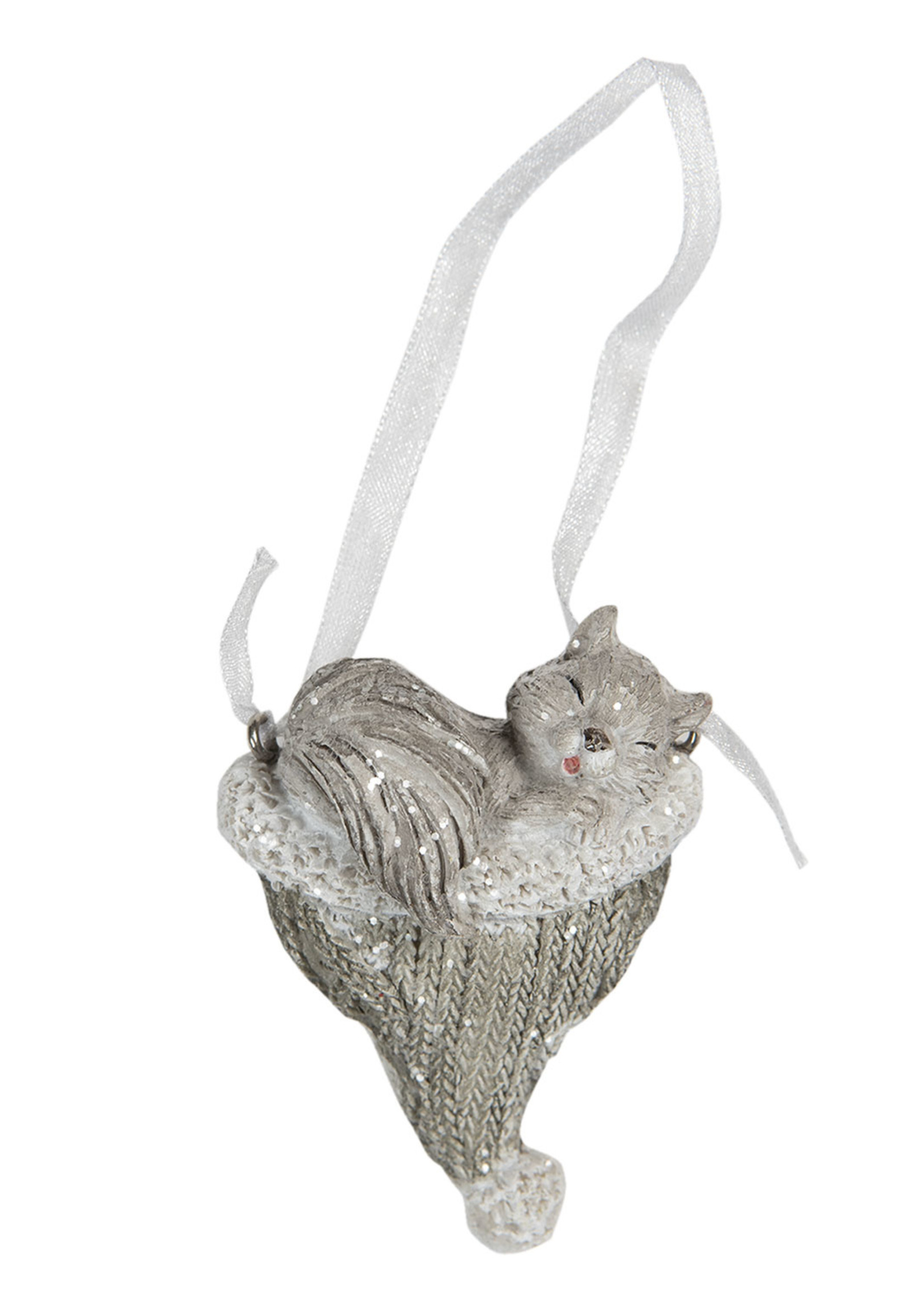 Clayre & Eef Decoratie hanger kat 5*2*6 cm 6PR2805