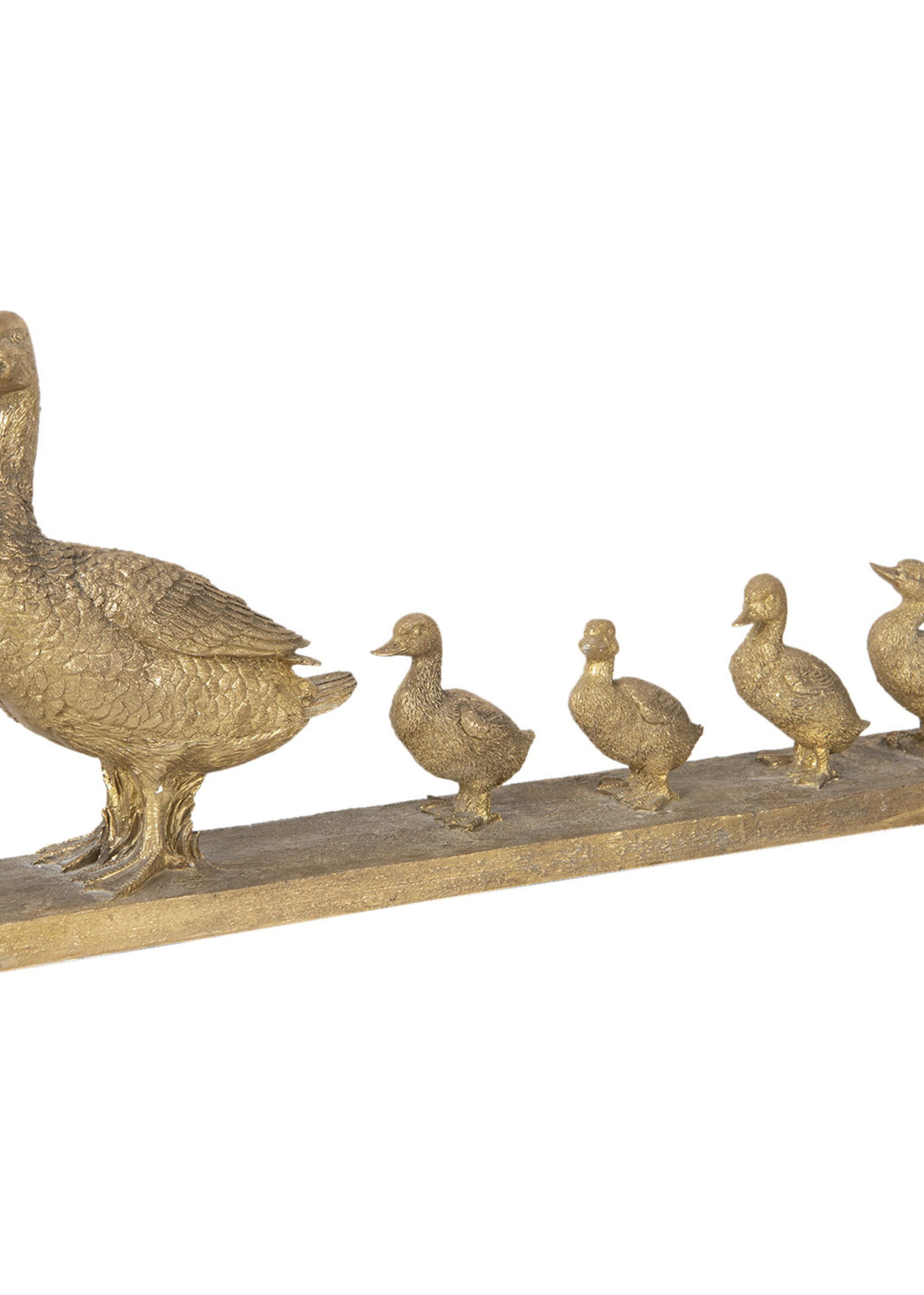 Clayre & Eef Décoration canard avec canetons 57*11*27 cm 6PR2817