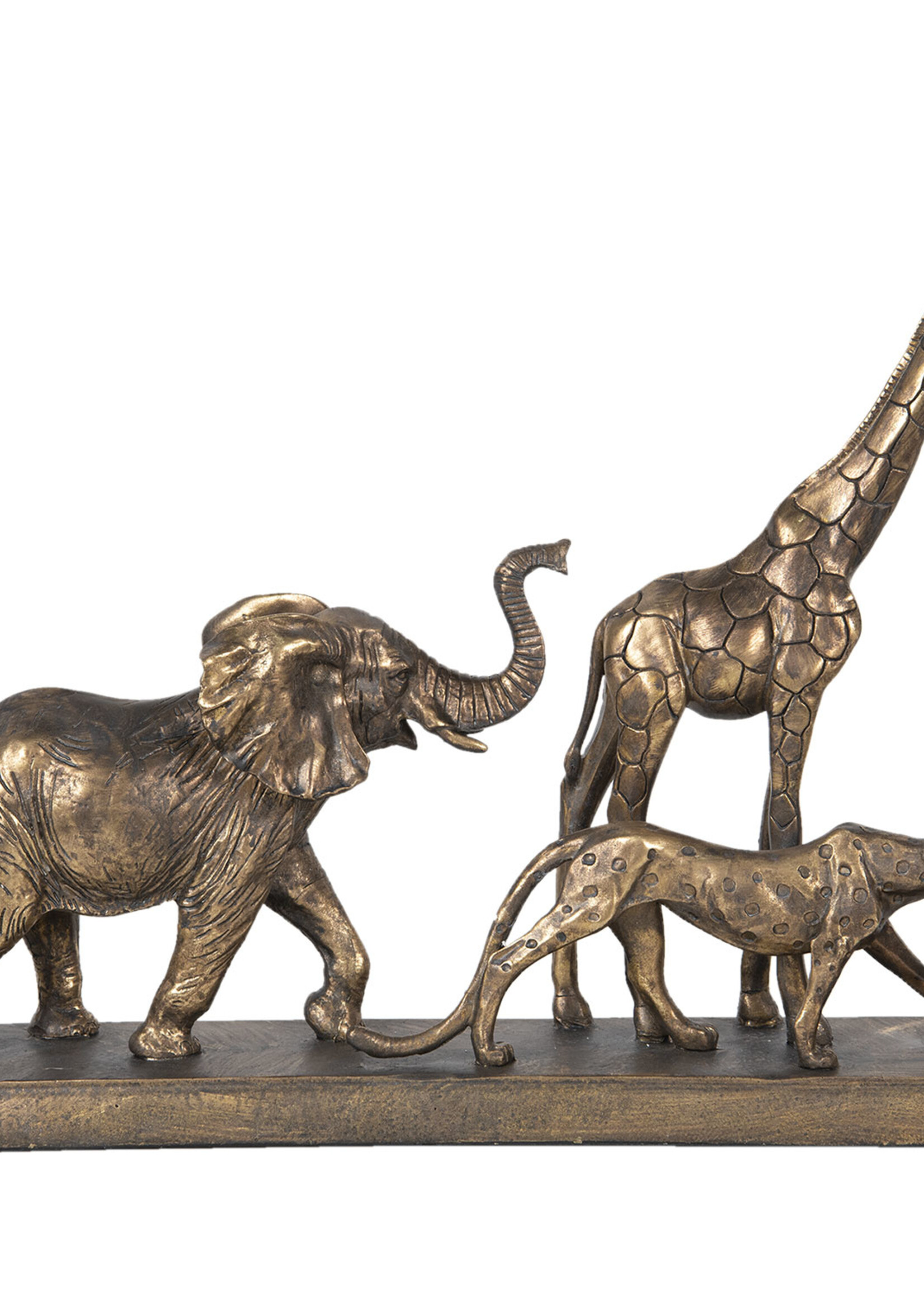 Clayre & Eef Decoratie wilde dieren 44*10*33 cm 6PR2823