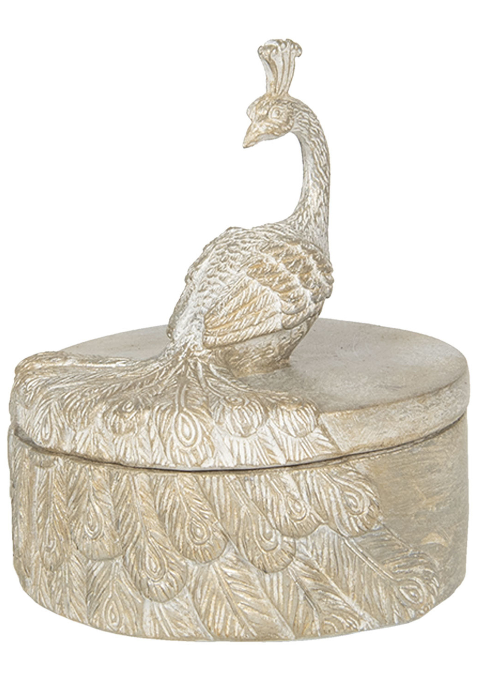 Clayre & Eef Boîte a paon Ø 12*14  cm 6PR2828