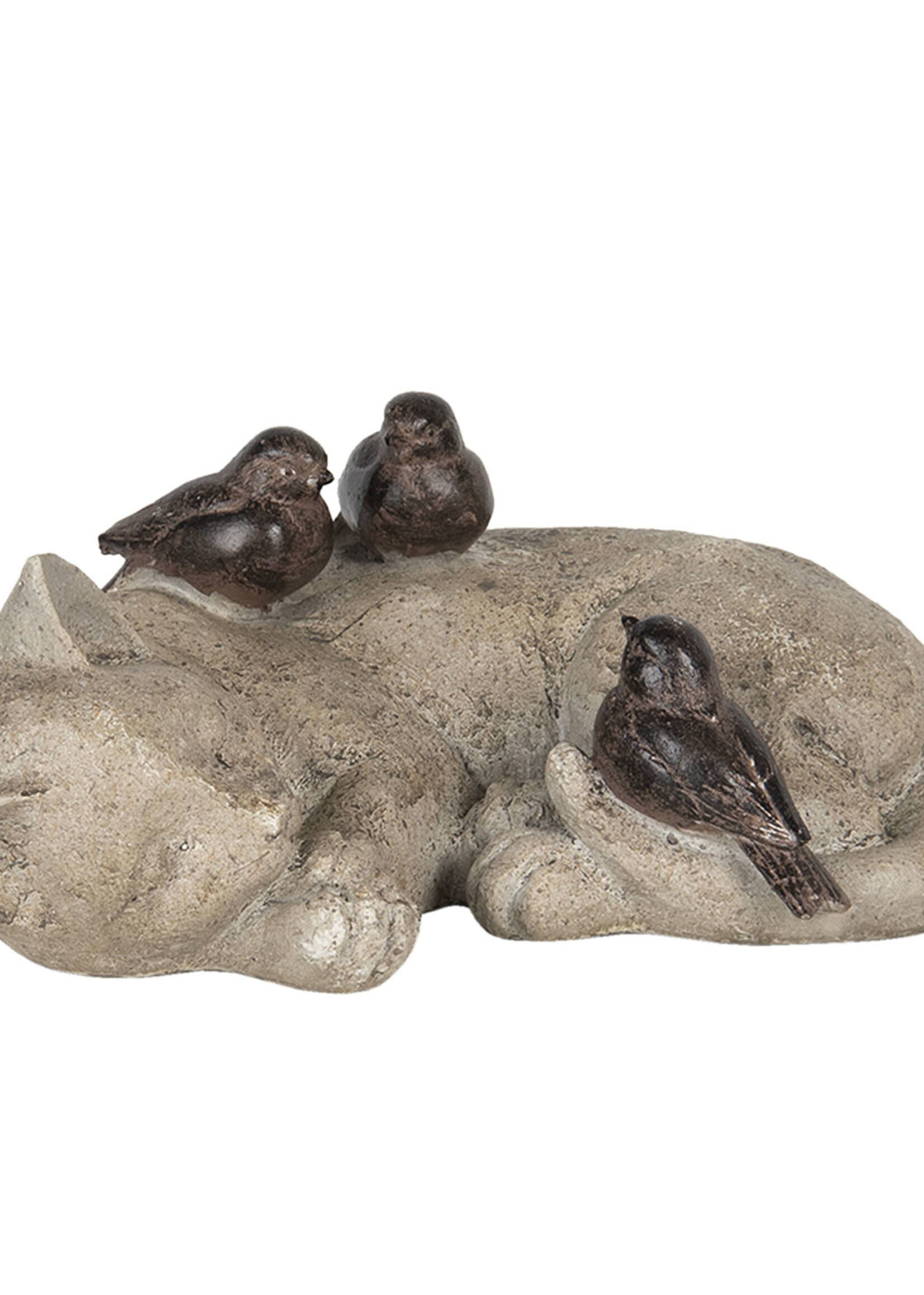 Clayre & Eef Décoration chat aux oiseaux 31*21*12 cm 6PR2872